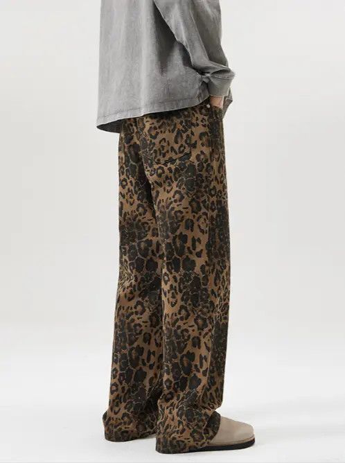 VIBE American retro straight leopard print jeans Size US 32 / EU 48 - 5 Thumbnail