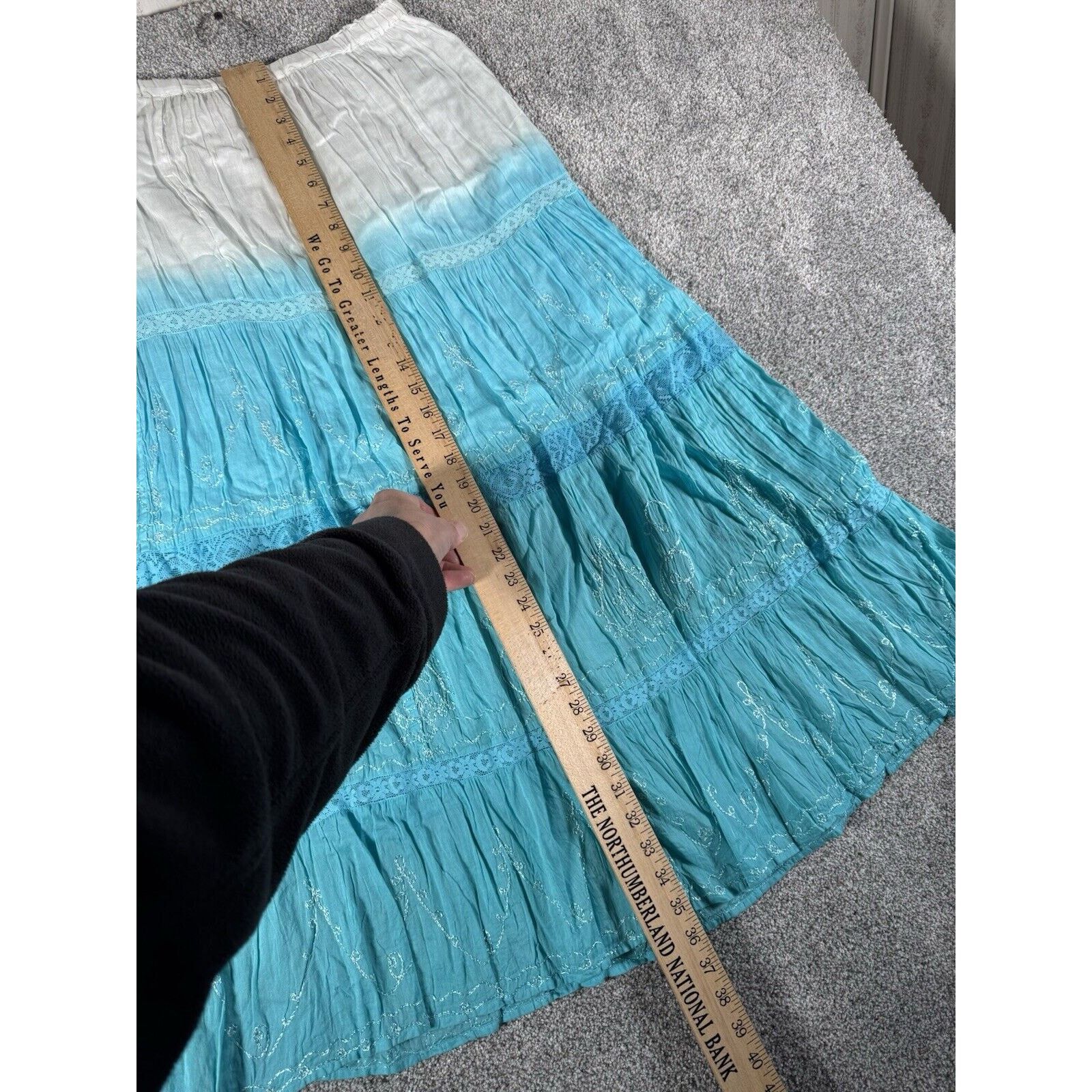 Other Tokyo Denim Bank Skirt Medium Boho Cottagecore Embroidered Size 29" - 7 Thumbnail