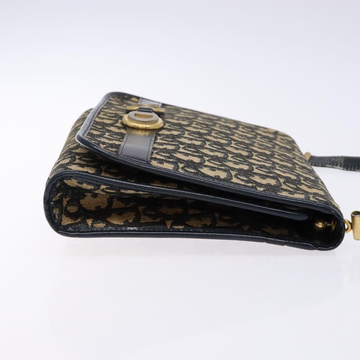 Dior DIOR Trotter Canvas Shoulder Bag Navy Gold Size ONE SIZE - 4 Thumbnail