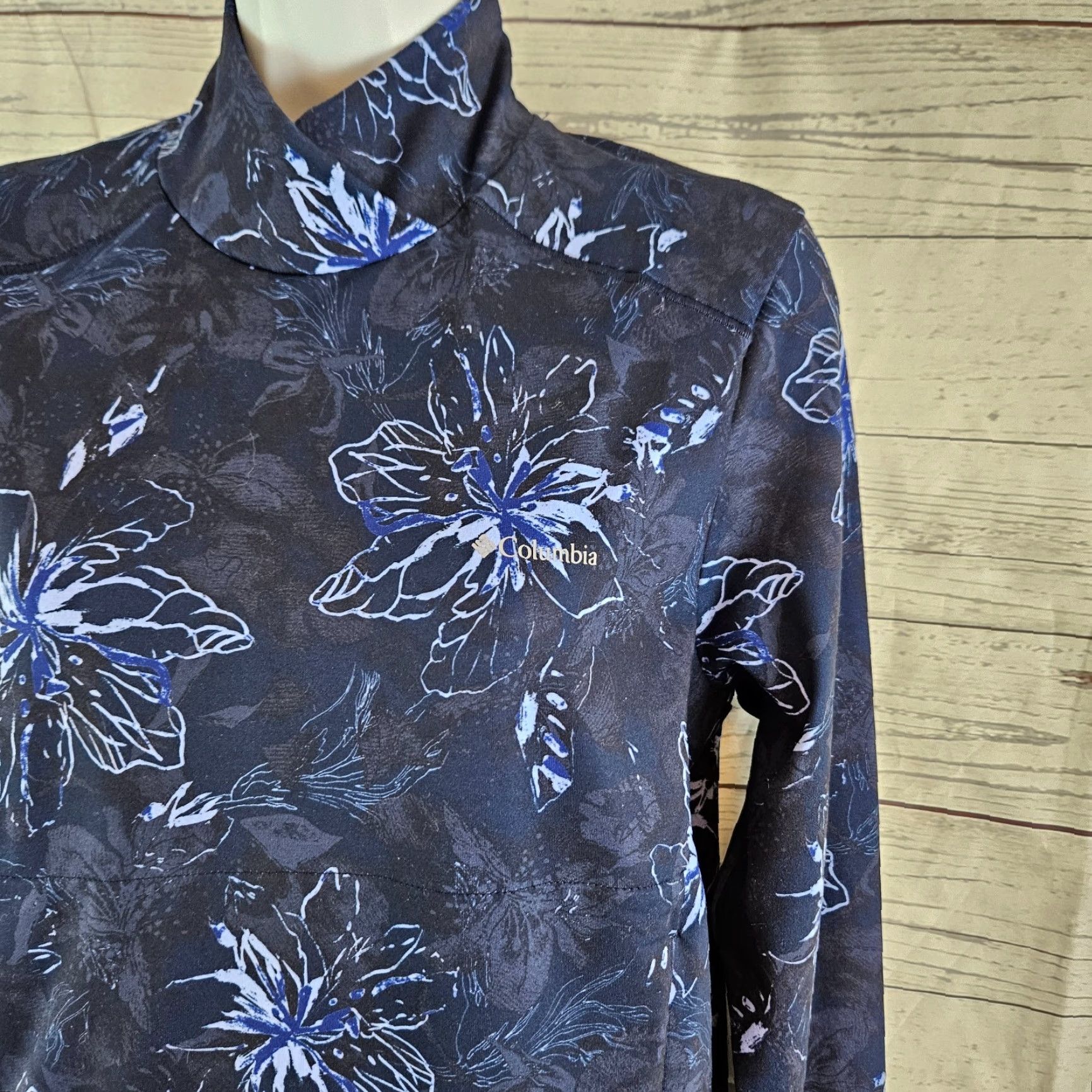 KangaROOS Columbia Womens Pullover Floral Long Sleeve Blue Size M Shirt Sweatshirt Kangaroo Pocket Mens Womens Size M / US 6-8 / IT 42-44 - 3 Thumbnail