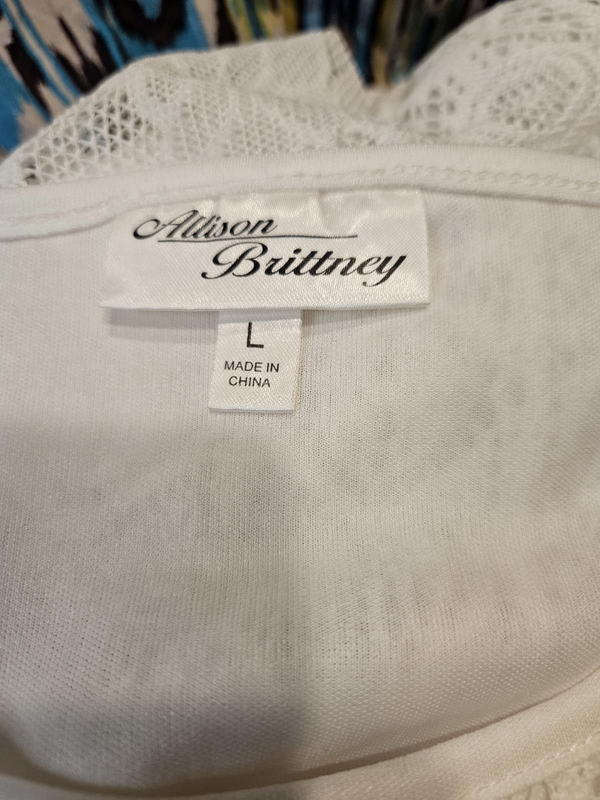 Designer Allison Brittney White Lace & Patterned Dress #438 Size L / US 10 / IT 46 - 7 Thumbnail