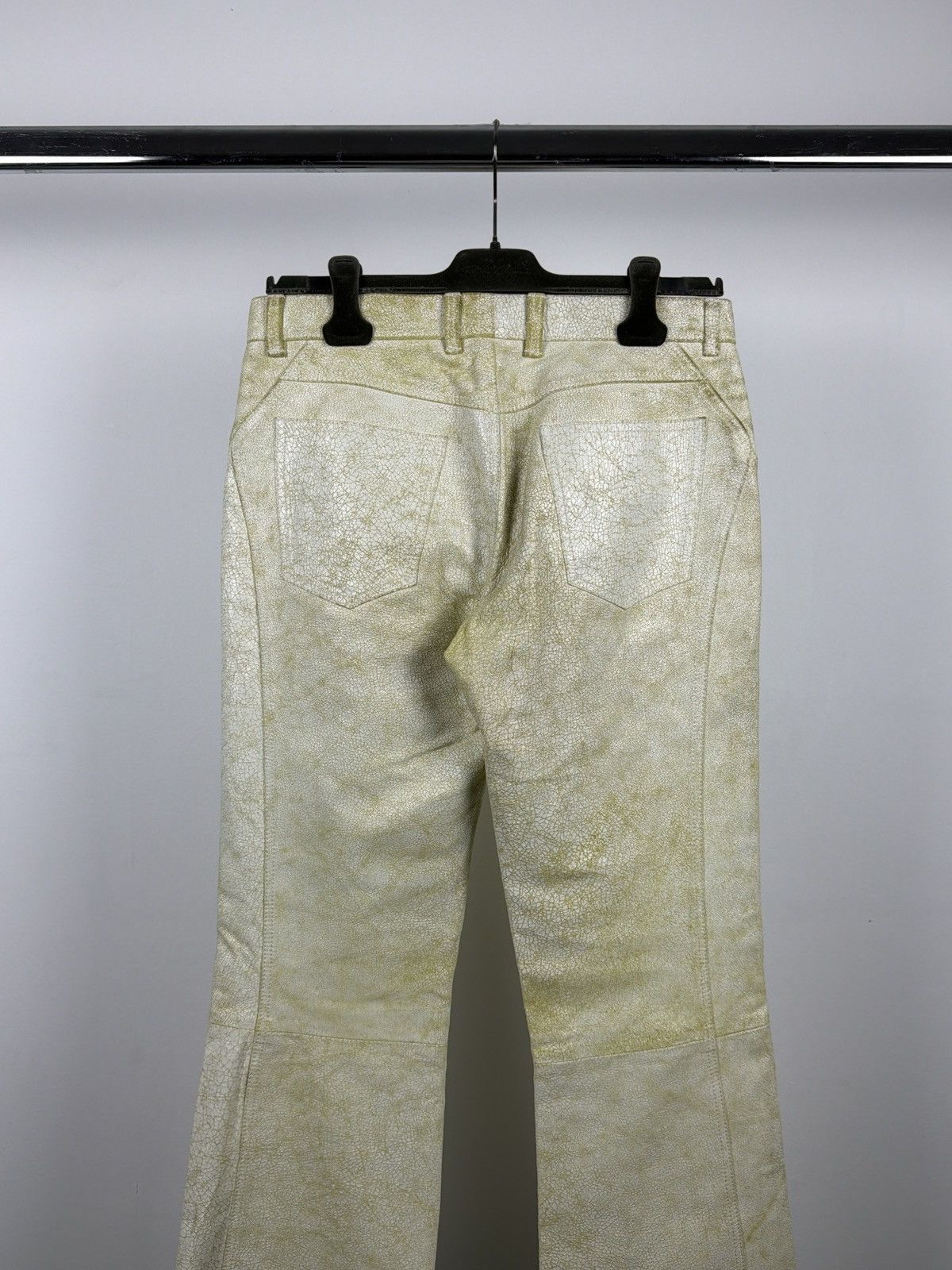 Roberto Cavalli Roberto Cavalli 2000’s Cracked Leather Flared Biker Pants Size 27" / US 4 / IT 40 - 10 Thumbnail