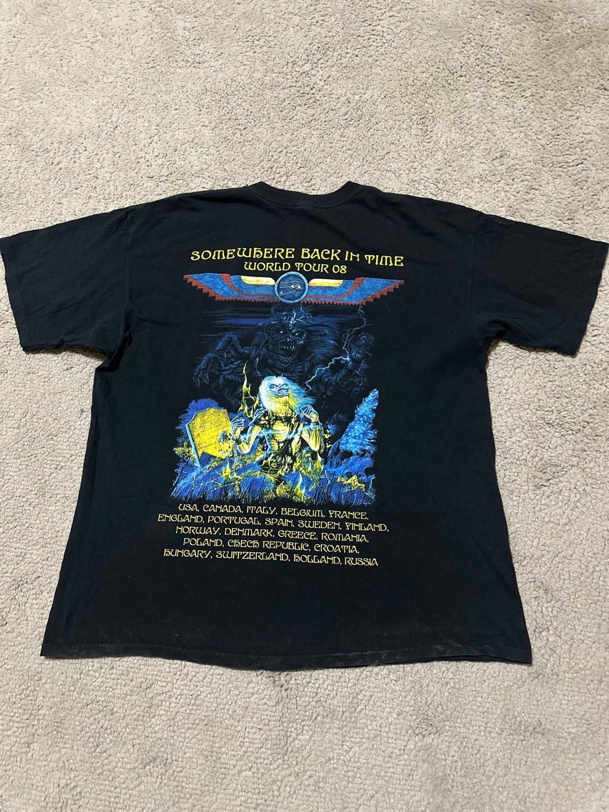 Tornado Mart Iron Maiden Somewhere Back In Time World Tour 2008 T-Shirt Size US XL / EU 56 / 4 - 7 Thumbnail