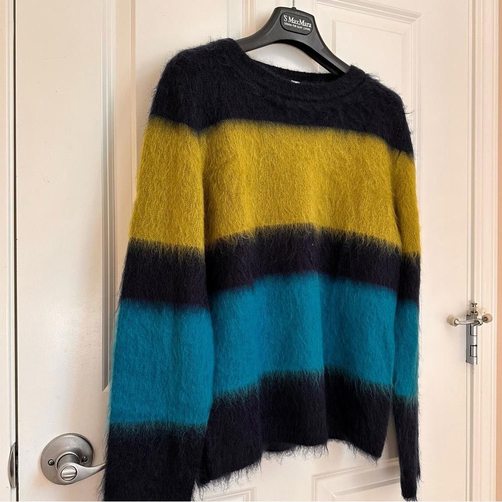Designer Made In Italy Max Mara Label-cut Mohair Stripped Sweater M Size M / US 6-8 / IT 42-44 - 2 Thumbnail