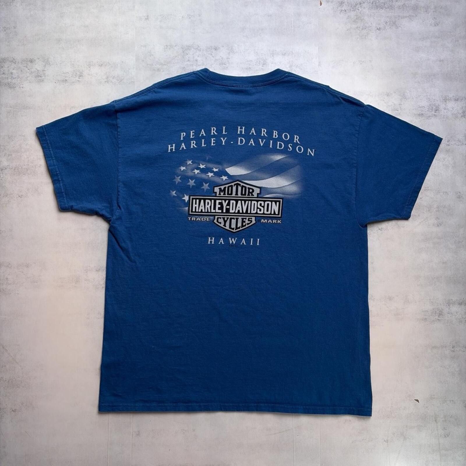Harley Davidson Y2K Blue Harley Davidson Grunge Pearl Harbor Biker T-Shirt Size US XL / EU 56 / 4 - 2 Thumbnail