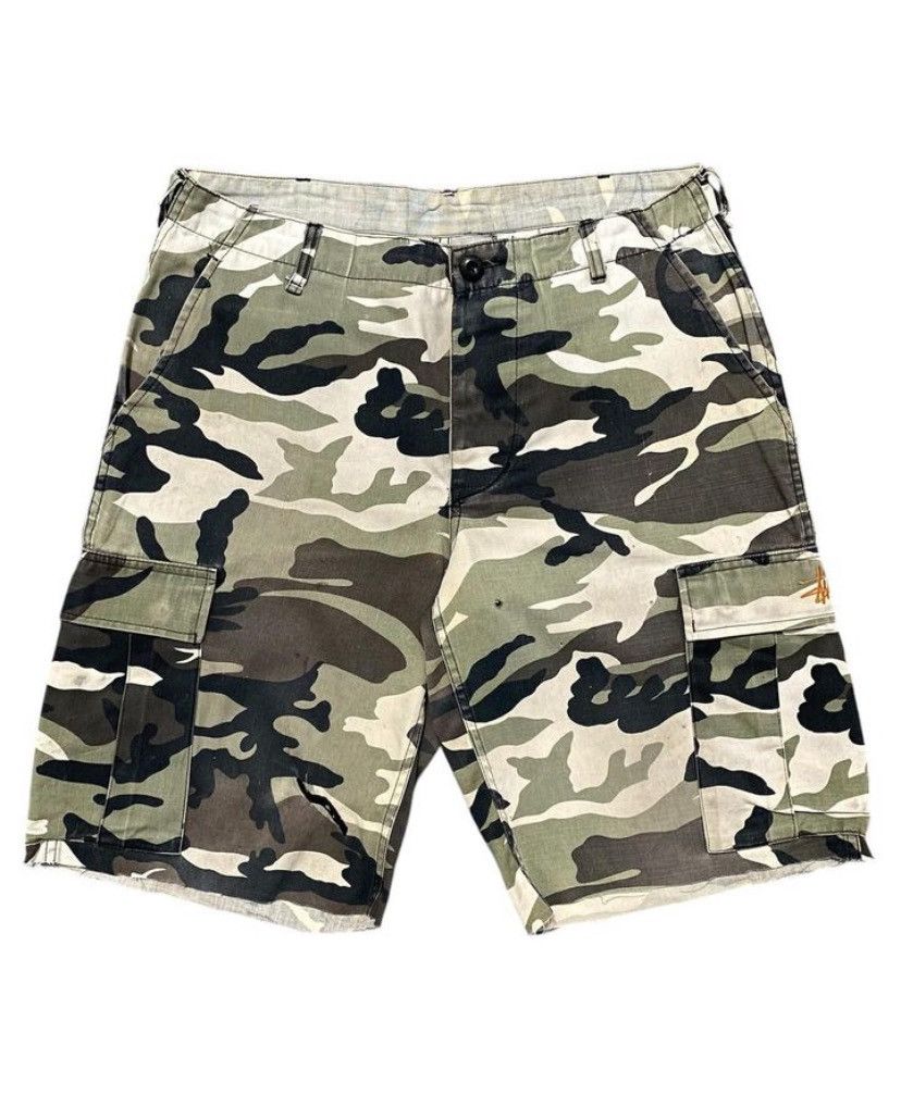 Vintage Stussy Camo Shorts Vintage Stussy Jorts Woodland Camo