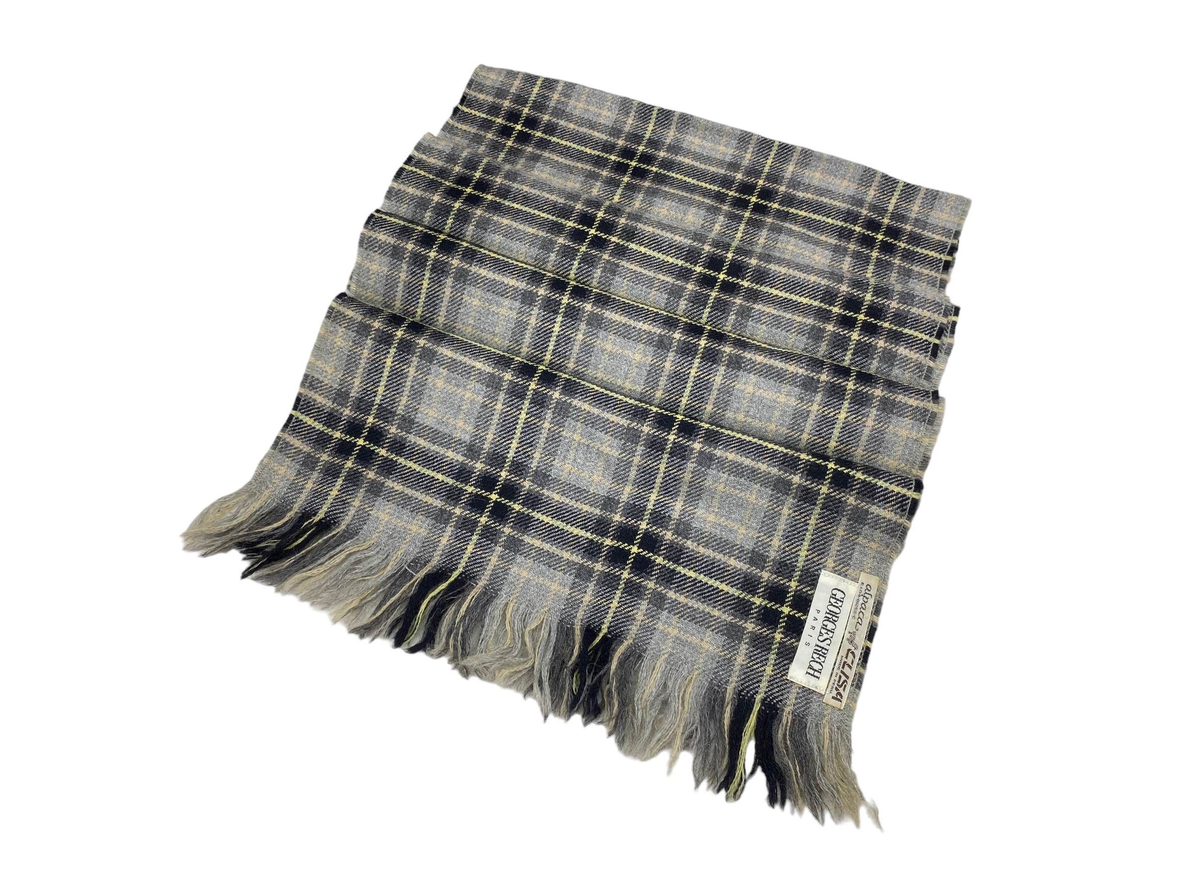 Vintage Vintage Georges Rech Paris Gray Checkered Wool Scarf Size ONE SIZE - 3 Thumbnail