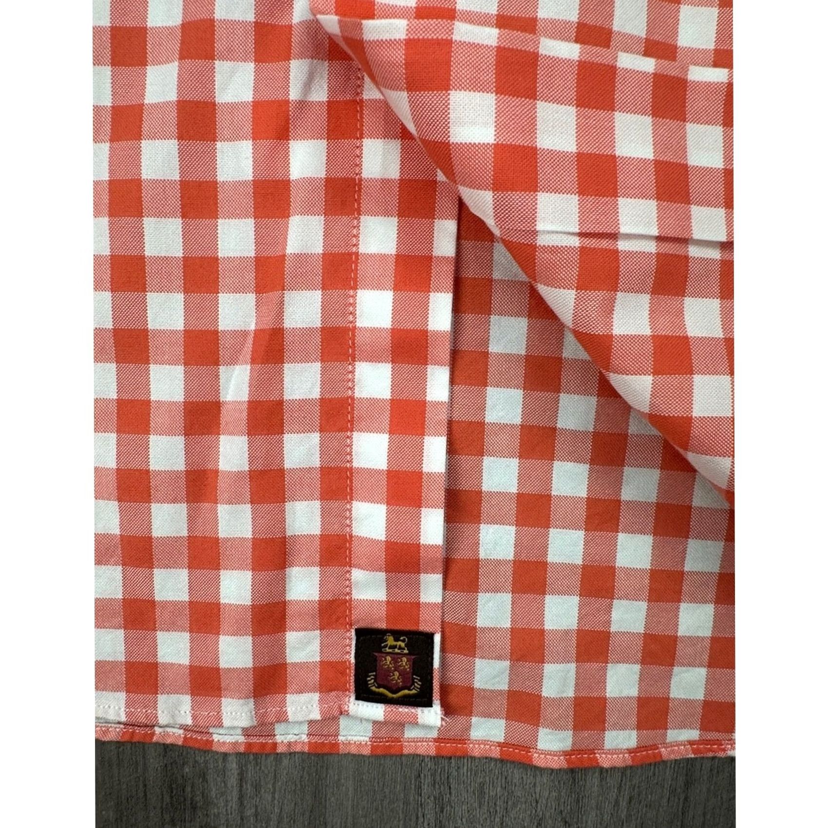 Robert Talbott Robert Talbott Tailored Coral Gingham Long Sleeve Button Down Medium Men’s Regular Brown Coral White Shirt Size US M / EU 48-50 / 2 - 6 Thumbnail