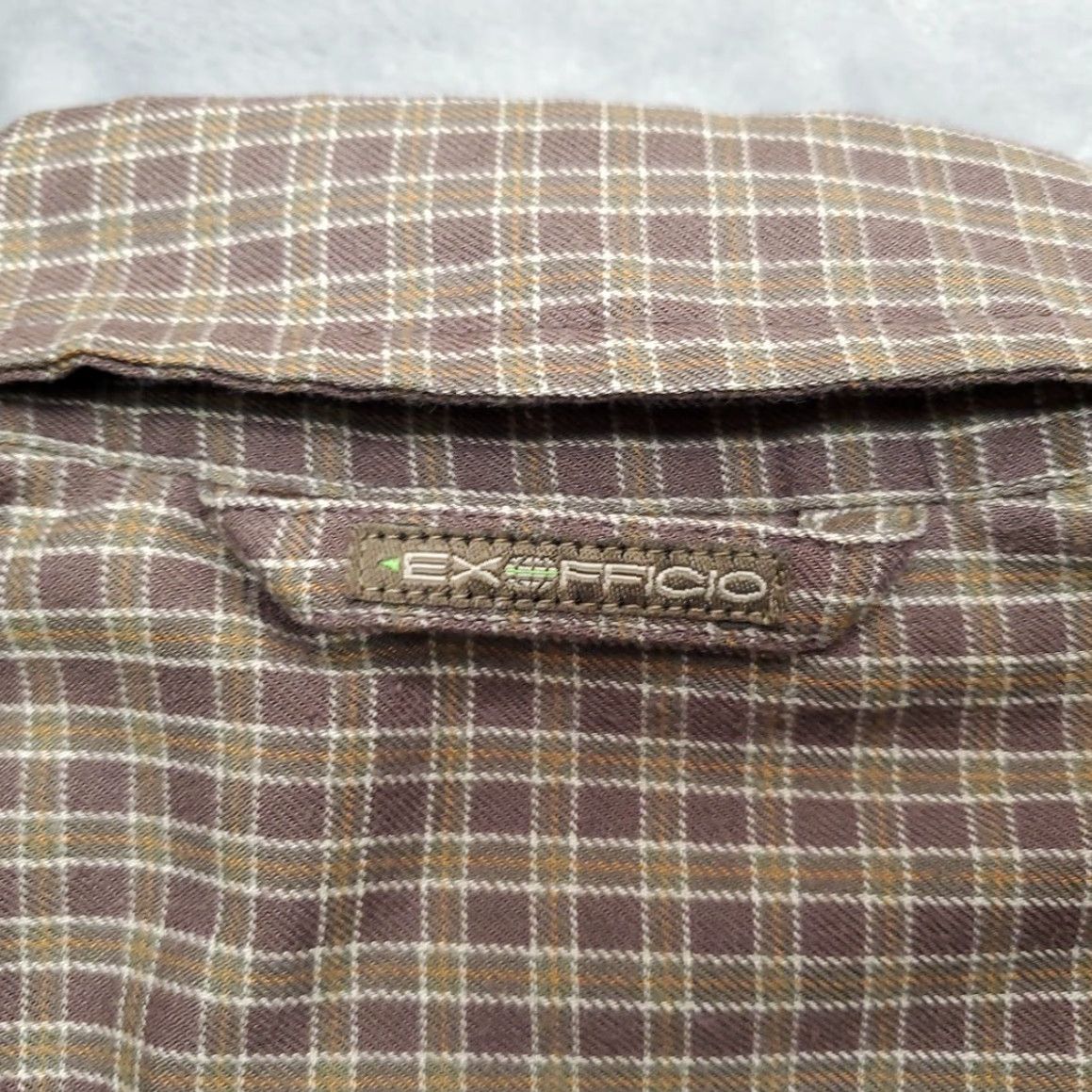 ExOfficio ExOfficio Shirt Mens Small Brown Plaid Performance Technical Zip Pockets Outdoor Size US S / EU 44-46 / 1 - 7 Thumbnail