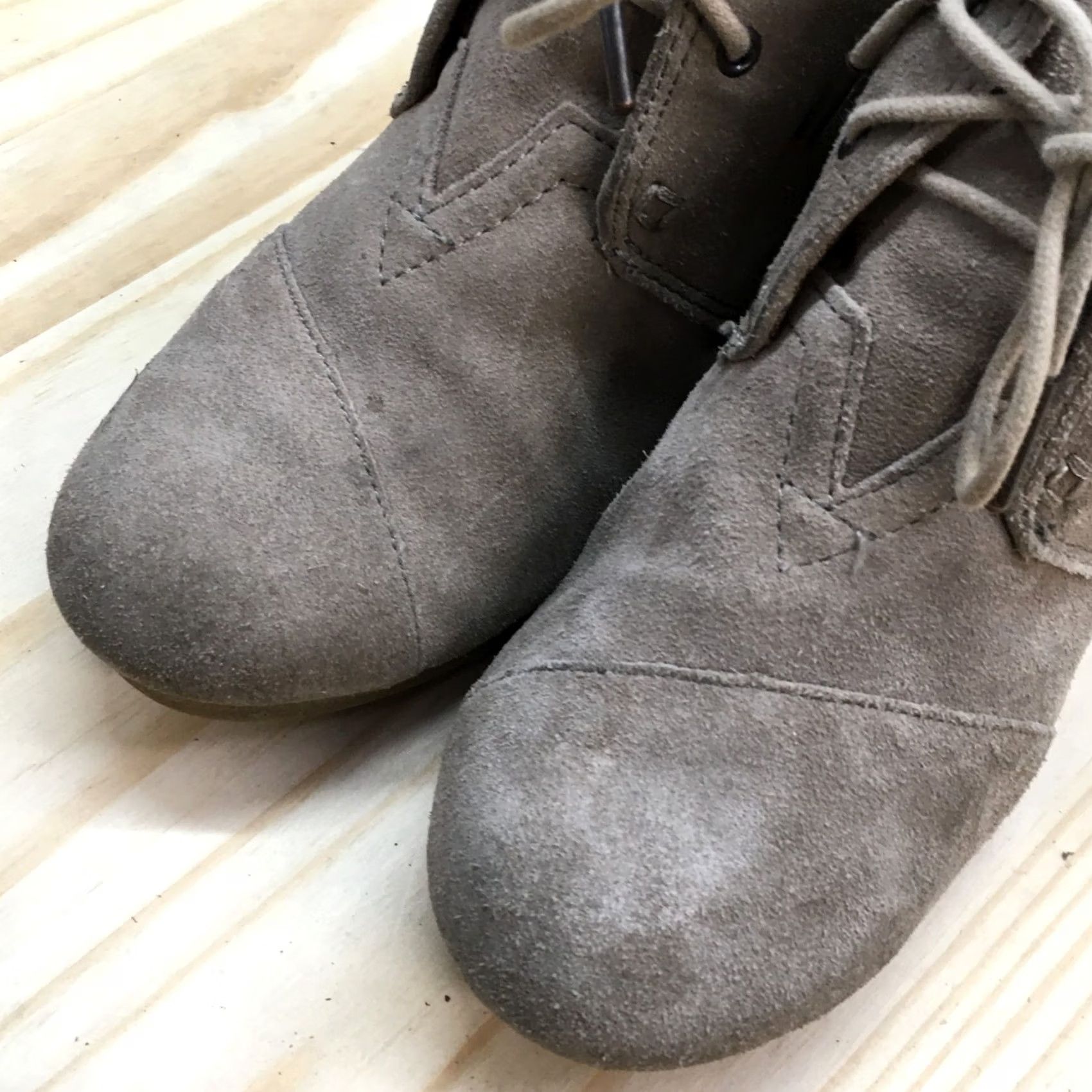 Toms TOMS Boots Women Chukka Wedge Brown Faux Suede Round Toe Casual Comfort Boots Mens? Size US 8 / IT 38 - 4 Thumbnail