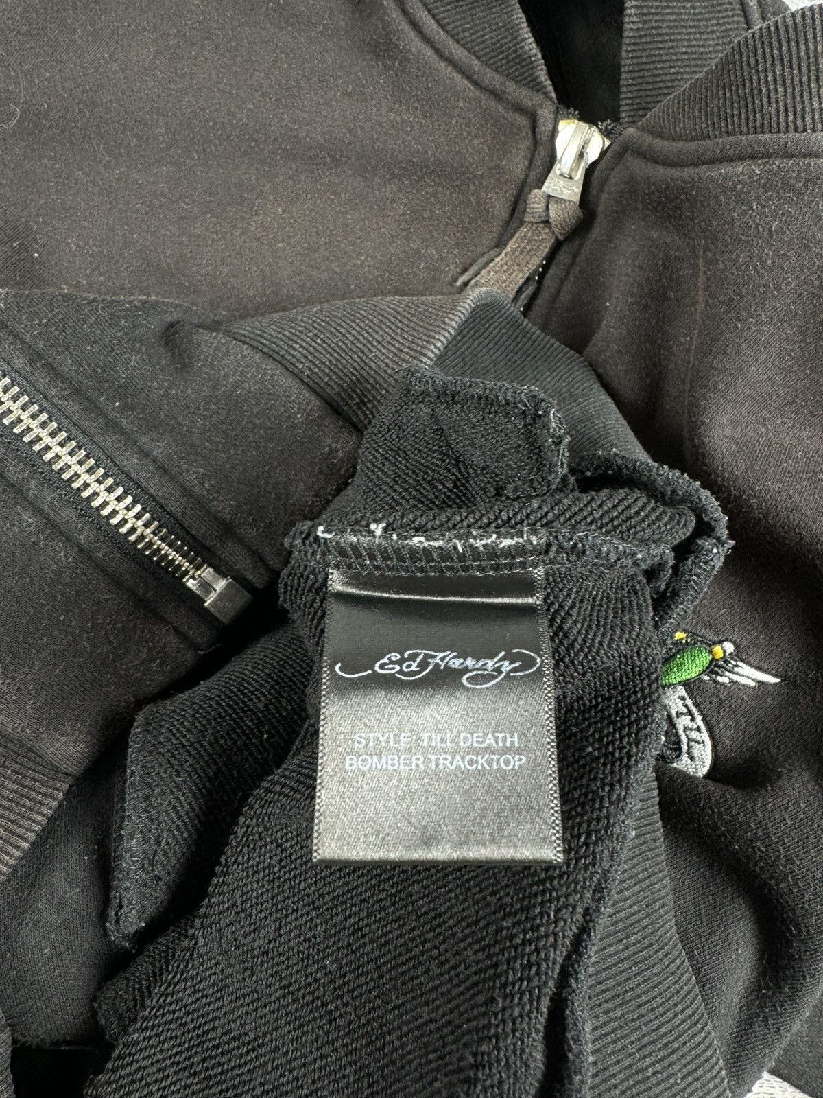 Ed Hardy Ed Hardy Y2K Sun Faded Till Death Bomber Hoodie Pullovover Size US XL / EU 56 / 4 - 16 Thumbnail