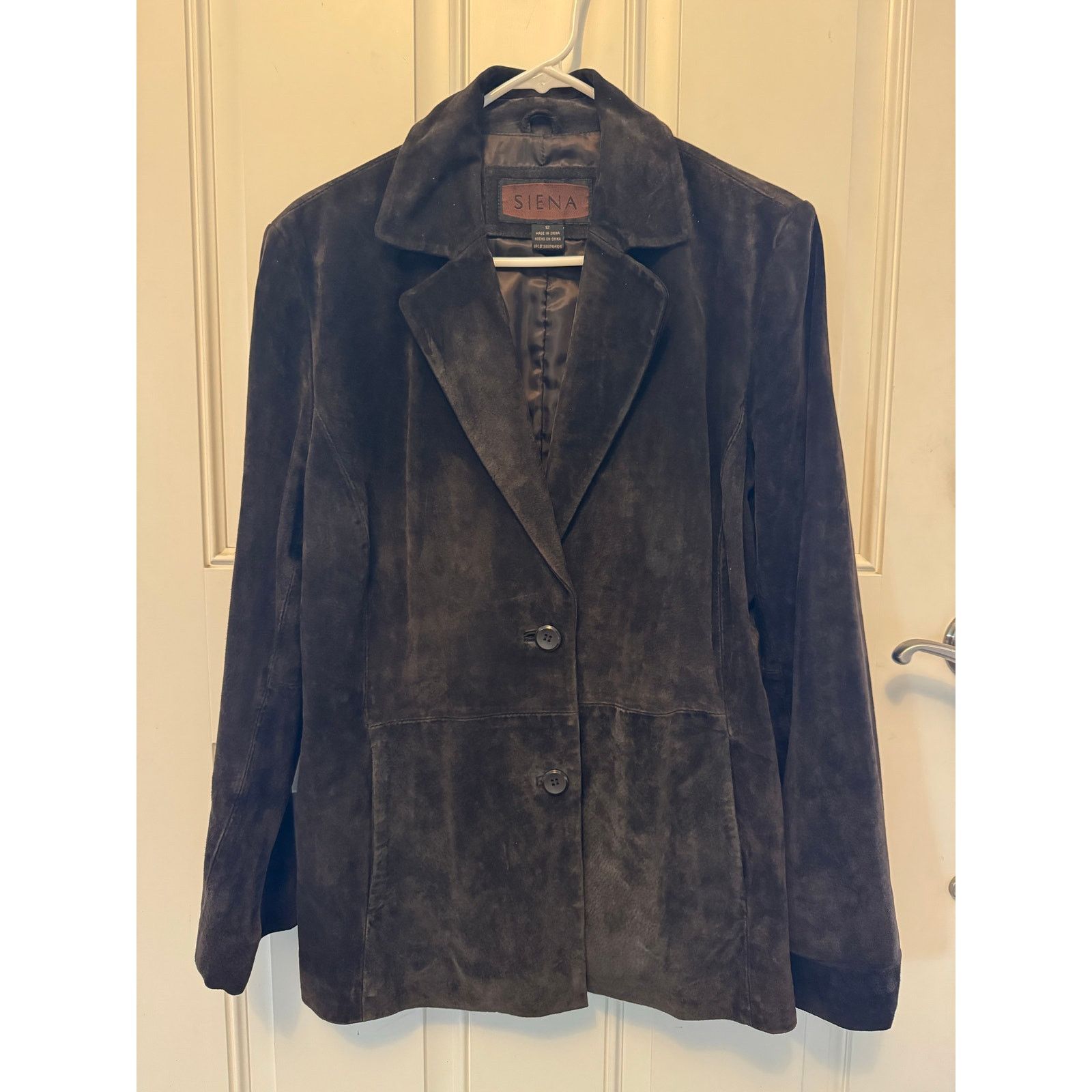 Vintage Vintage Siena chocolate suede jacket two button closing L Size L / US 10 / IT 46 - 20 Thumbnail