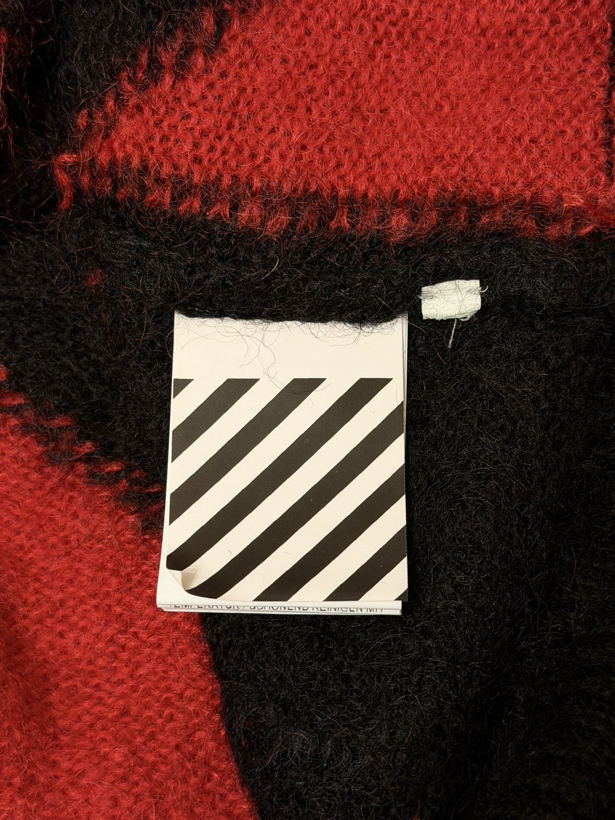 Off-White Off-White Diag Mohair Sweater Red/Black Size L Size US L / EU 52-54 / 3 - 5 Thumbnail