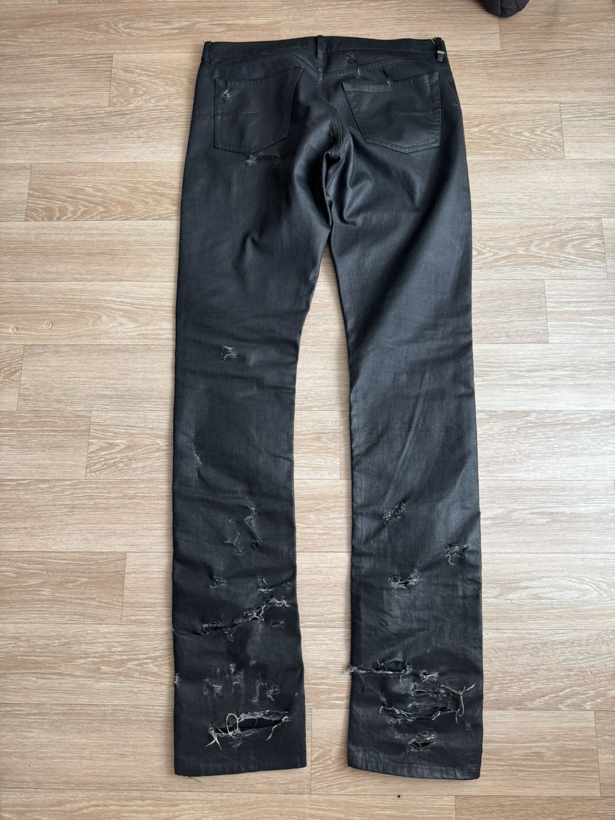 Dior SS 2004 strip destroyed jeans Size US 34 / EU 50 - 2 Thumbnail