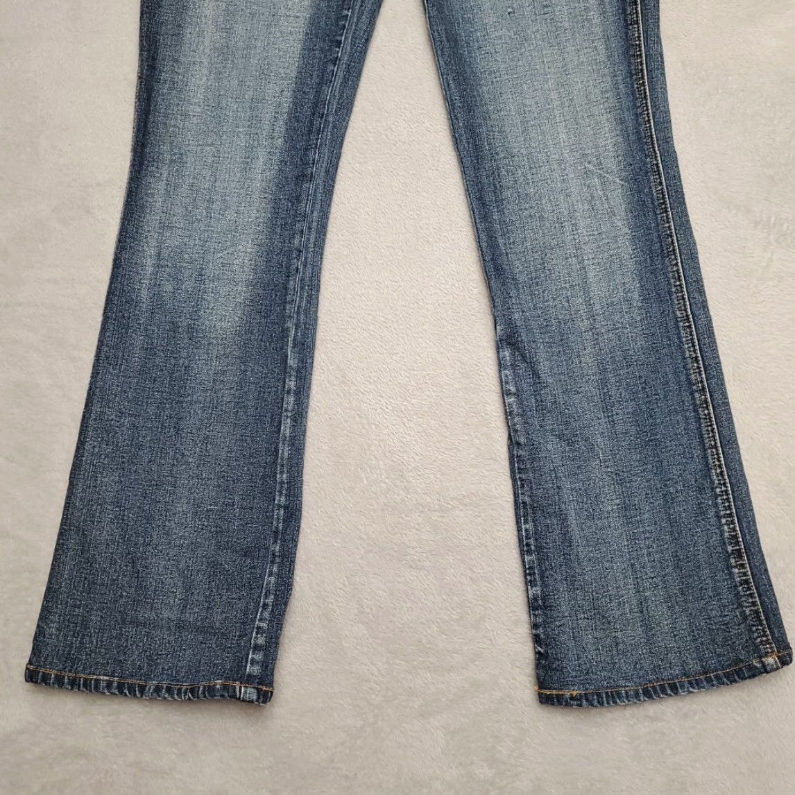 Denime Yuka Jeans Womens 8 Blue Denim Bootcut Rhinestone Cowboy Western Pants Shirt? Size 30" / US 8 / IT 44 - 2 Thumbnail