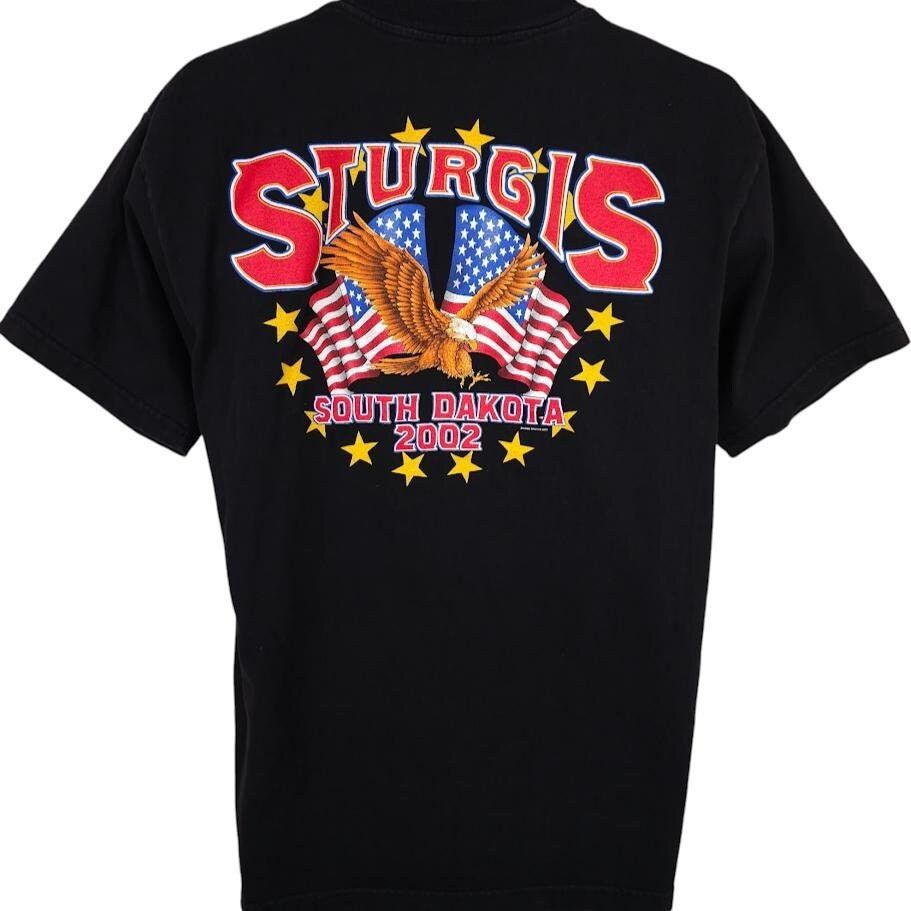 Vintage Vintage Sturgis T Shirt Mens Size Large Black Y2K 2002 Black Size US L / EU 52-54 / 3 - 1 Thumbnail