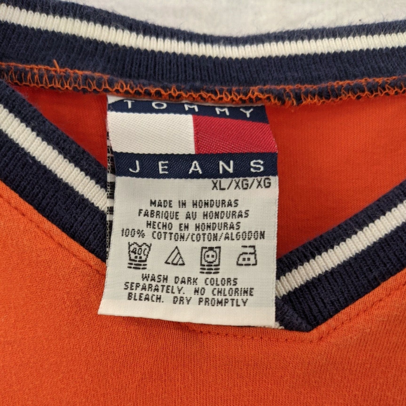 Tommy Hilfiger Tommy Hilfiger Sweater Mens XL Crewneck Pullover Orange Long Sleeve VTG 90s Shirt Size US XL / EU 56 / 4 - 5 Thumbnail