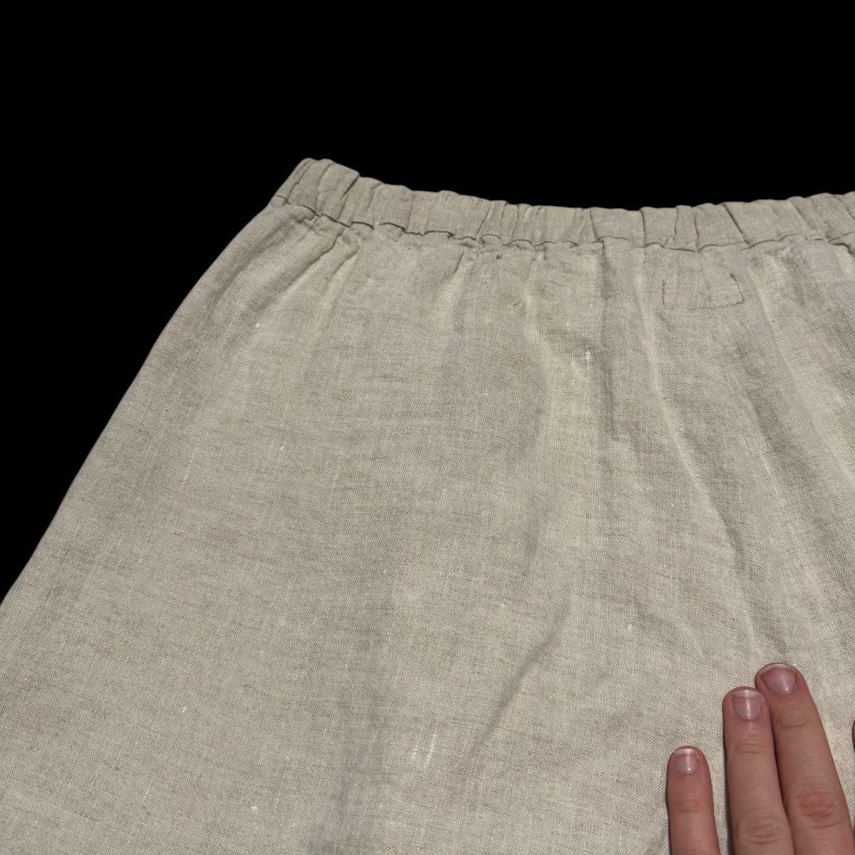 FLAX FLAX Button Front Off-White Linen Skirt Women's L 36" Waist Size 36" / US 14 / IT 50 - 3 Thumbnail