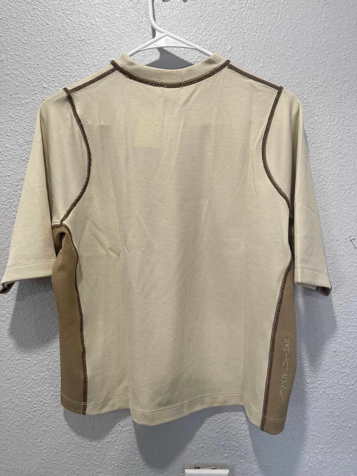 Nike ACG Nike ACG Women's XL Beige and Brown Waffle Knit Short Sleeve Size XL / US 12-14 / IT 48-50 - 2 Thumbnail
