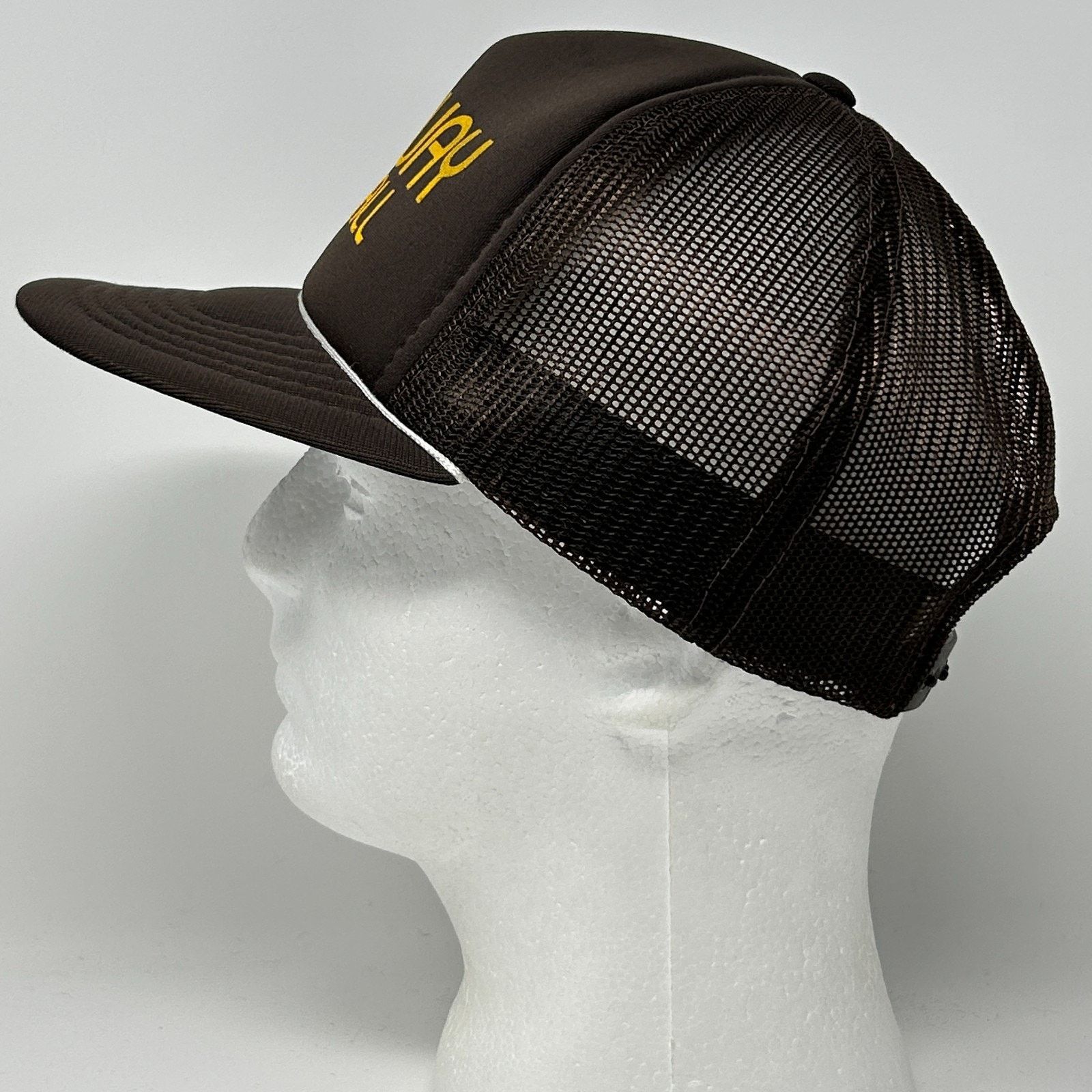 Vintage Vintage Midway Rent All Trucker Hat Cap Brown 80s Foam Front Size ONE SIZE - 7 Thumbnail