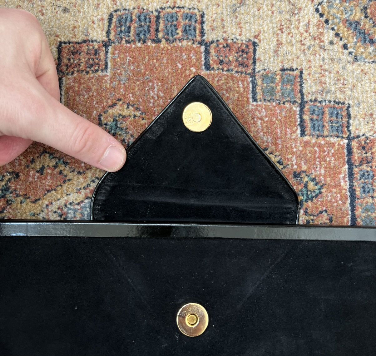 Bally × Vintage Vintage Bally Black Leather & Suede Clutch Bag Size ONE SIZE - 3 Thumbnail
