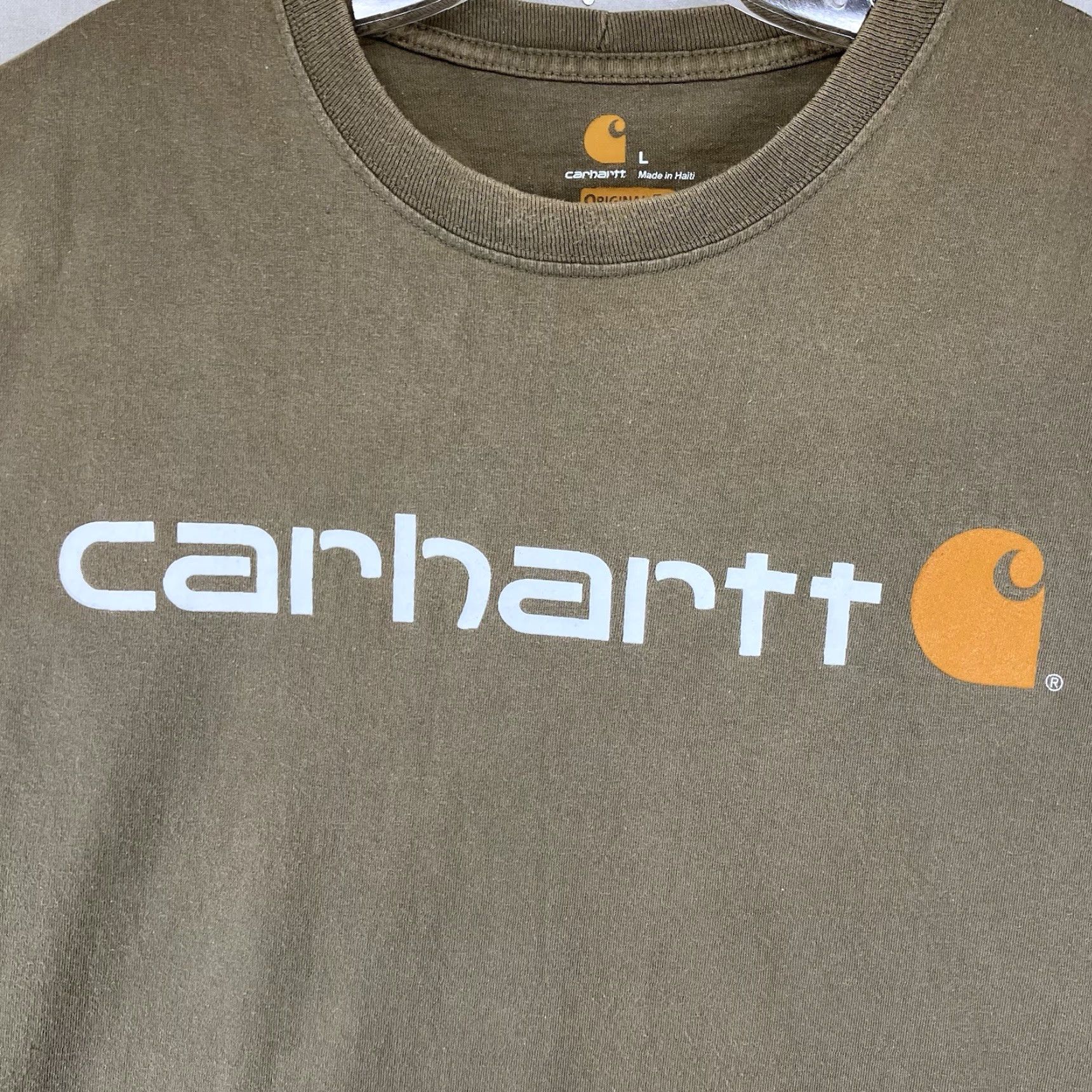 Carhartt Carhartt Mens Front Graphic T Shirt Large Army Green Crew Neck Original Fit Size US L / EU 52-54 / 3 - 3 Thumbnail