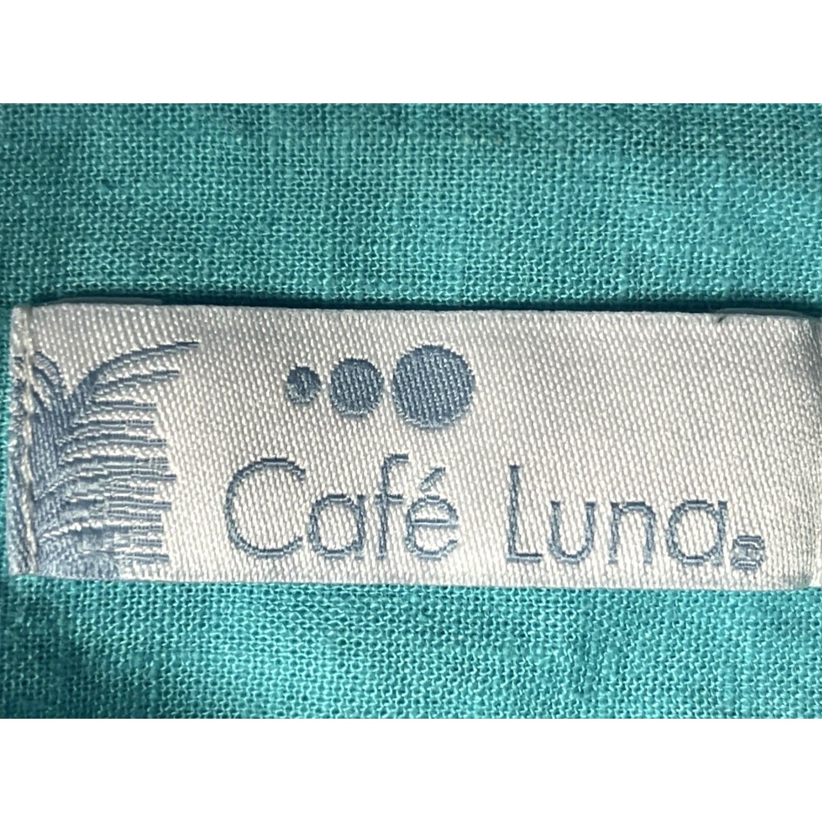 Vintage Cafe Luna Shirt Men's 2XL Short Sleeve Button-Up Linen Blend Blue with Pockets Size US XXL / EU 58 / 5 - 5 Thumbnail