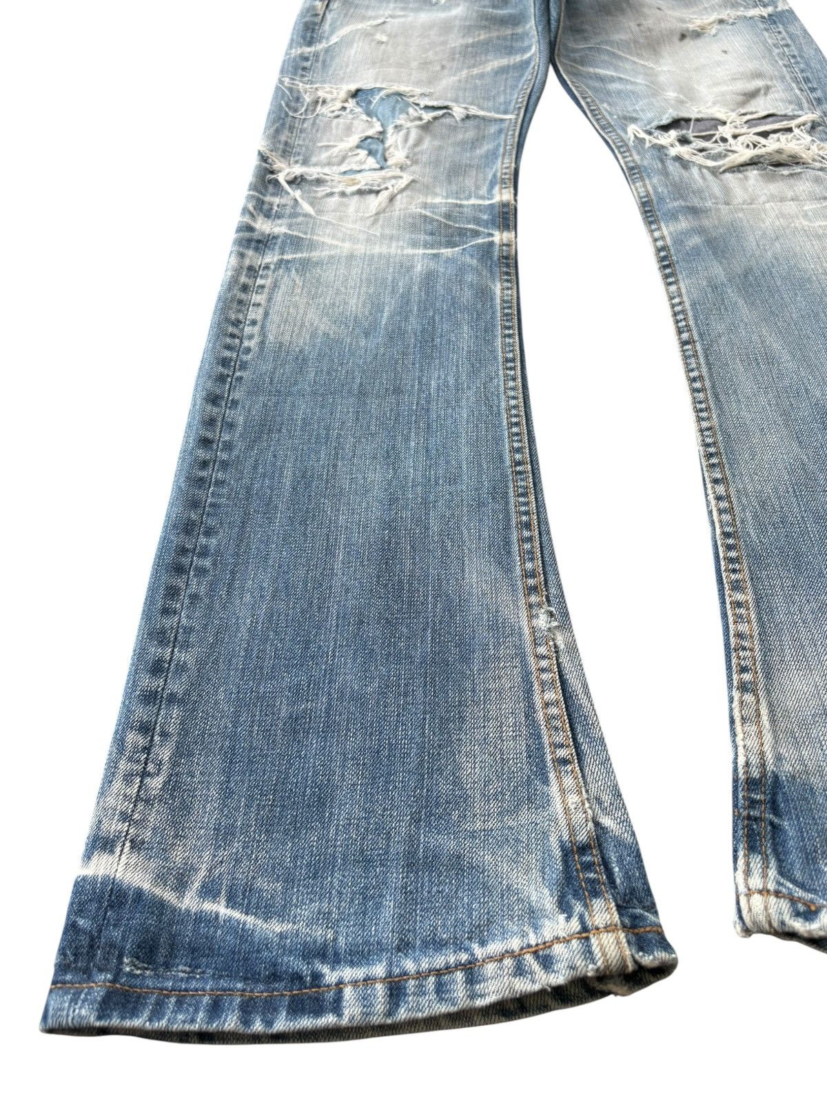 JACKROSE RARE VTG Jackrose Crazy Fade Patched Flare Jeans Size US 31 - 5 Thumbnail