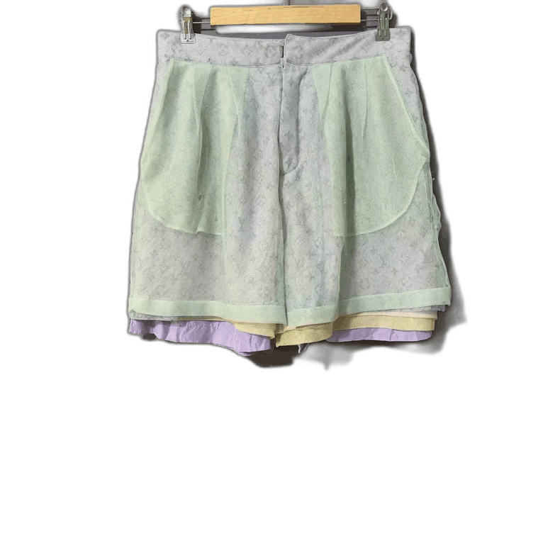 Louis Vuitton Blue Green Short Pants with Small Holes Size 40" / US 18 - 1 Thumbnail