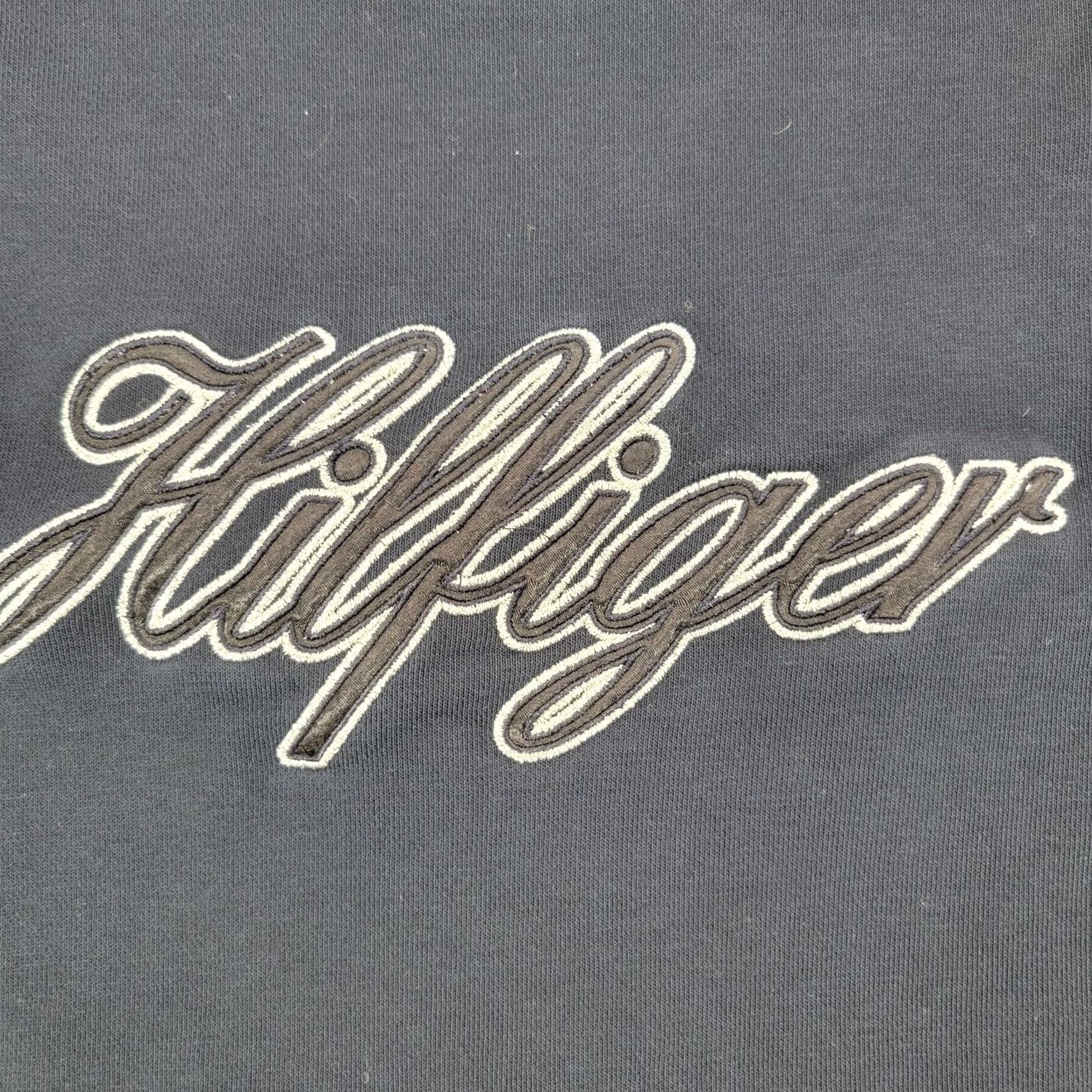 Tommy Hilfiger VINTAGE Tommy Hilfiger Sweater Dress Womens Large Blue Script Logo French Terry Pockets Size L / US 10 / IT 46 - 2 Thumbnail