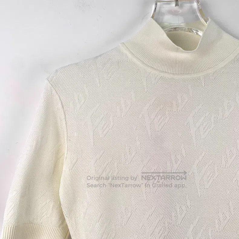 Fendi Fendi Beige Logo Full-Print Cotton Half-Zip Short Sleeve K Size XS / US 0-2 / IT 36-38 - 3 Thumbnail