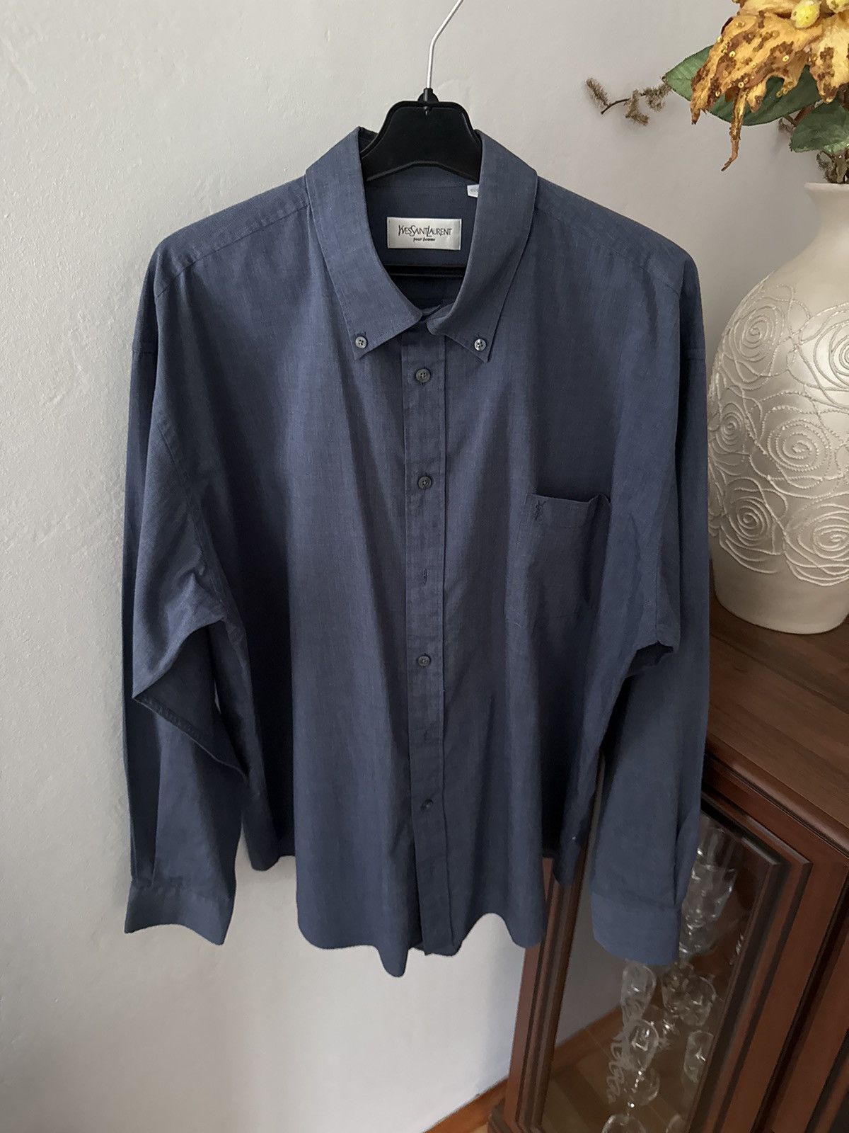 Yves Saint Laurent Vintage Yves Saint Laurent YSL Button Up Shirt Size US XL / EU 56 / 4 - 1 Thumbnail