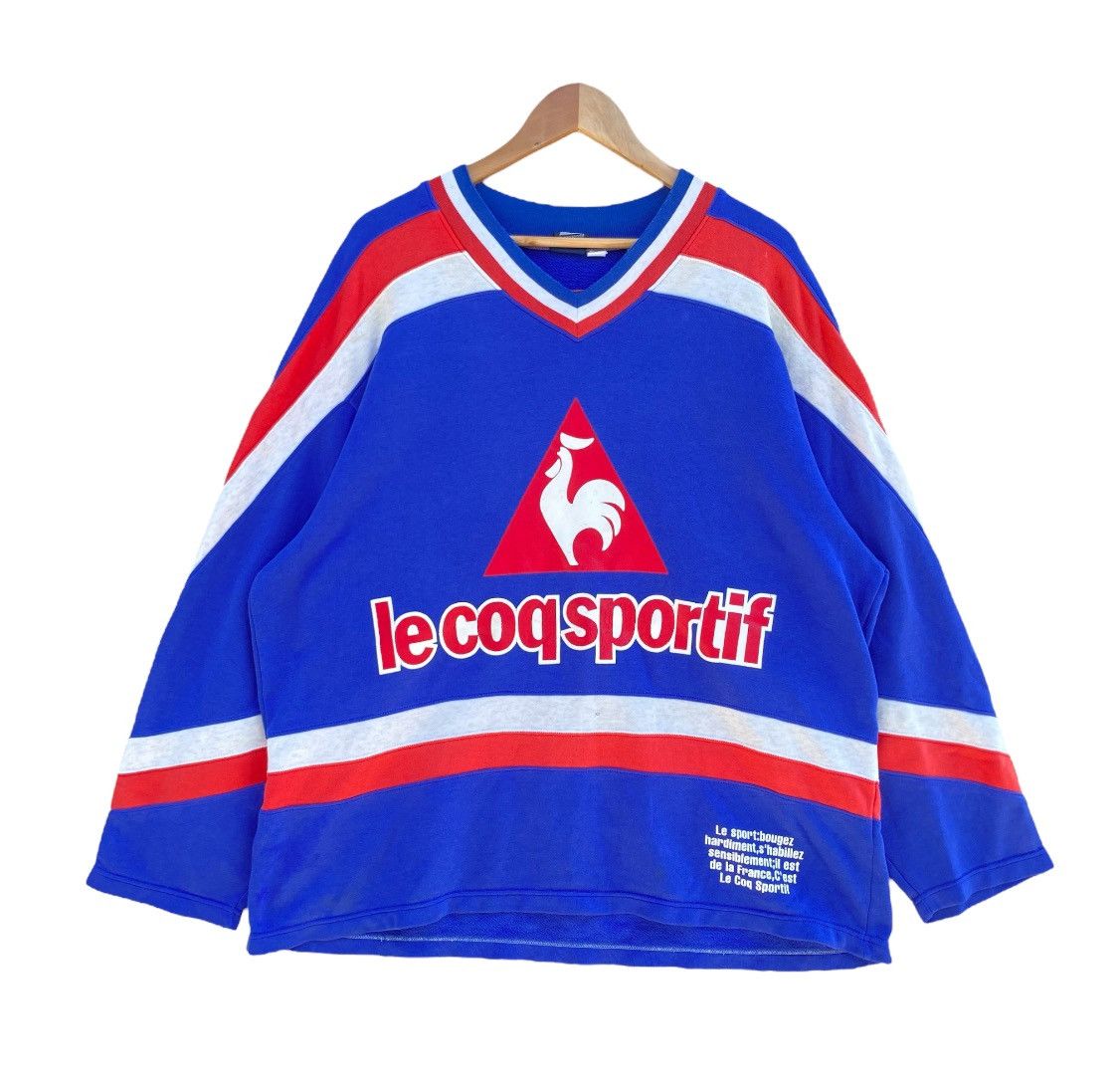 Le Coq Sportif × Vintage 🔥 Vintage Le Coq Sportif Vintage Pullover 90s Big Logo Size US XXL / EU 58 / 5 - 1 Thumbnail