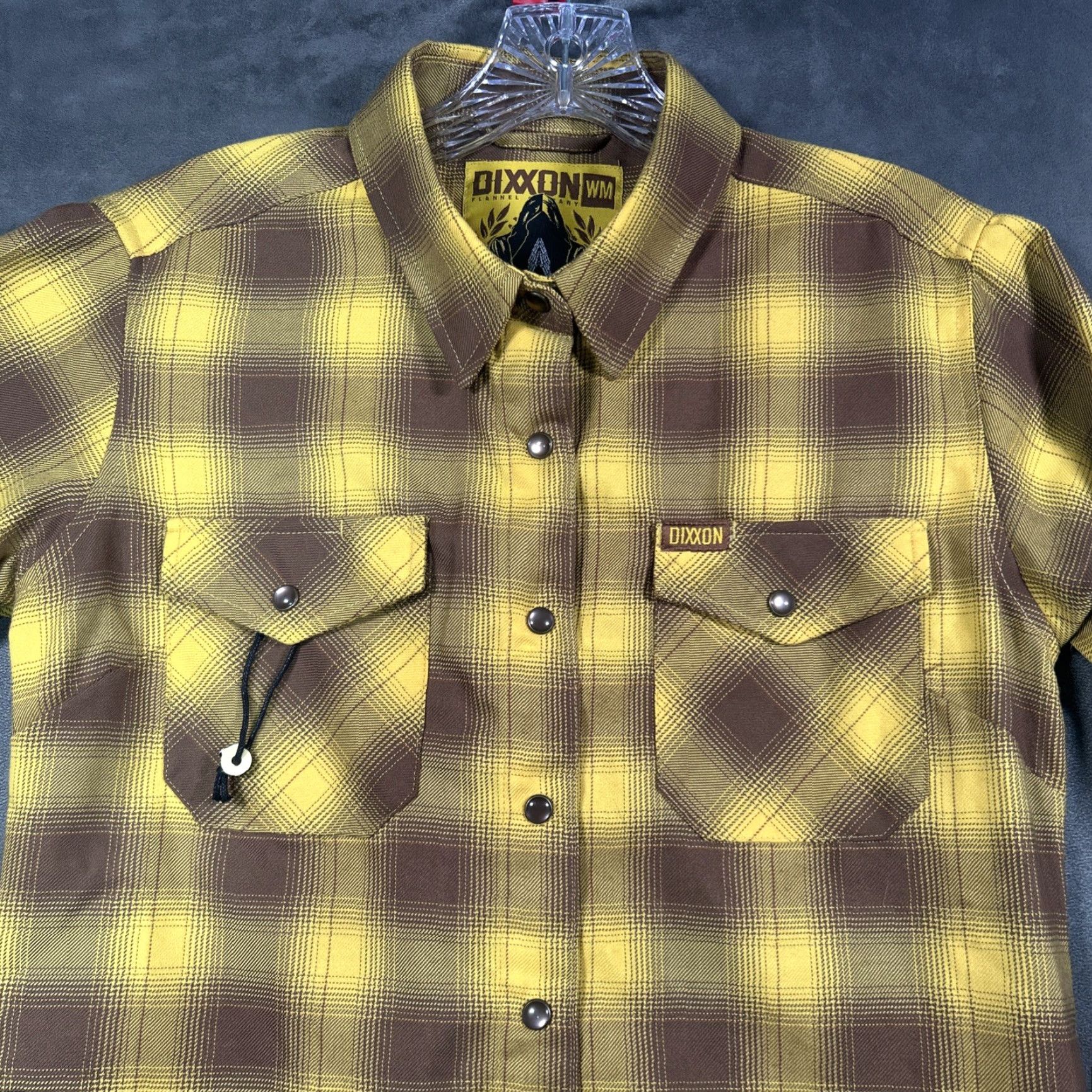CO Dixxon Shirt Womens M Plaid Flannel Long Sleeve Button-Up Snow Pearl Snap Yellow Brown Multicolor Size M / US 6-8 / IT 42-44 - 4 Thumbnail