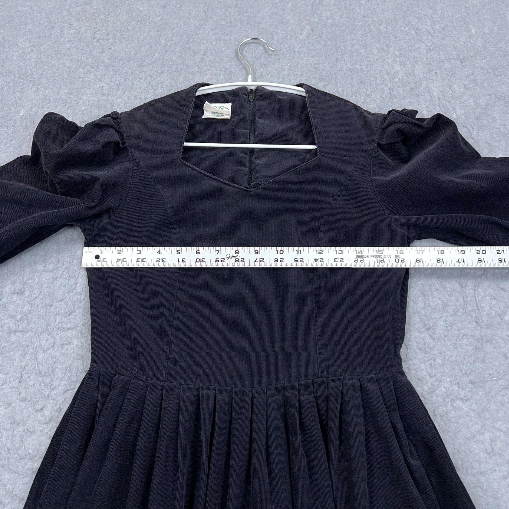 Laura Ashley VTG Laura Ashley Dress Women's 10 Blue Corduroy Puff Sleeve Midi A-Line Prairie Bohemian 70s 80s 90s Womens Size L / US 10 / IT 46 - 5 Thumbnail