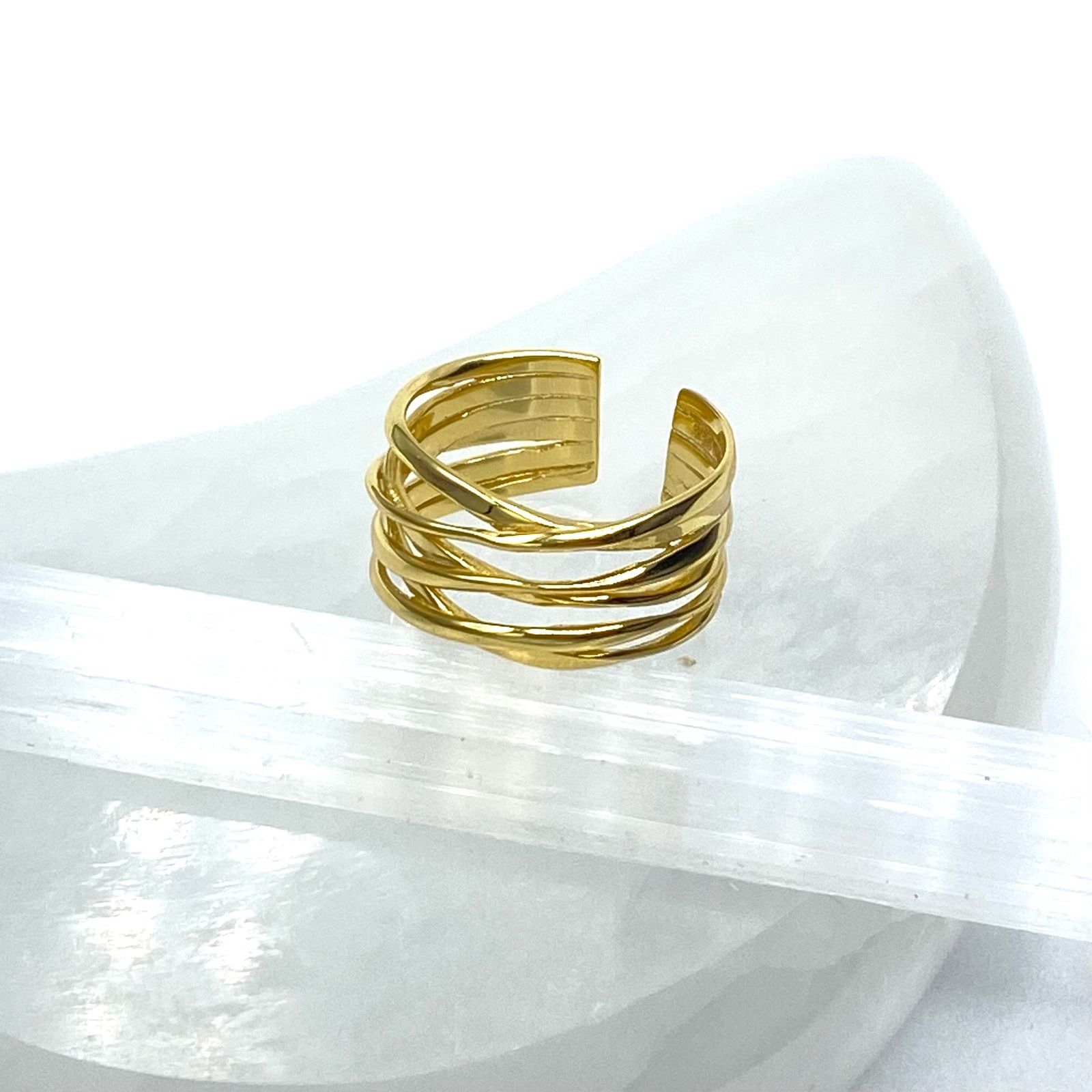 The Unbranded Brand Geometric Stacking 925 Sterling Silver Ring Adjustable Size Size ONE SIZE - 2 Thumbnail