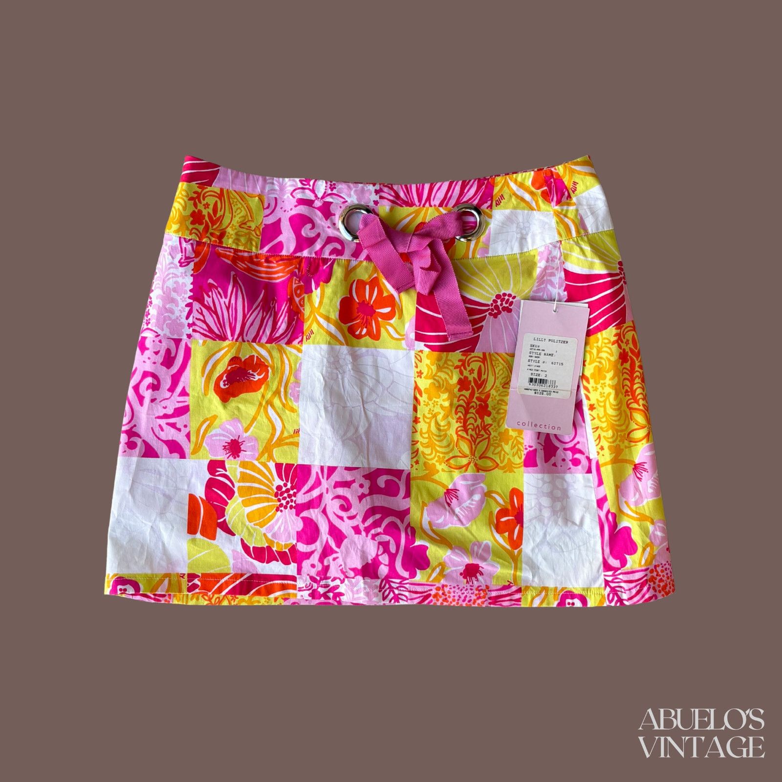 Lilly Pulitzer VTG Rory Skirt | Lilly Pulitzer Patchwork Mini | Resort Size 26" / US 2 / IT 38 - 1 Thumbnail