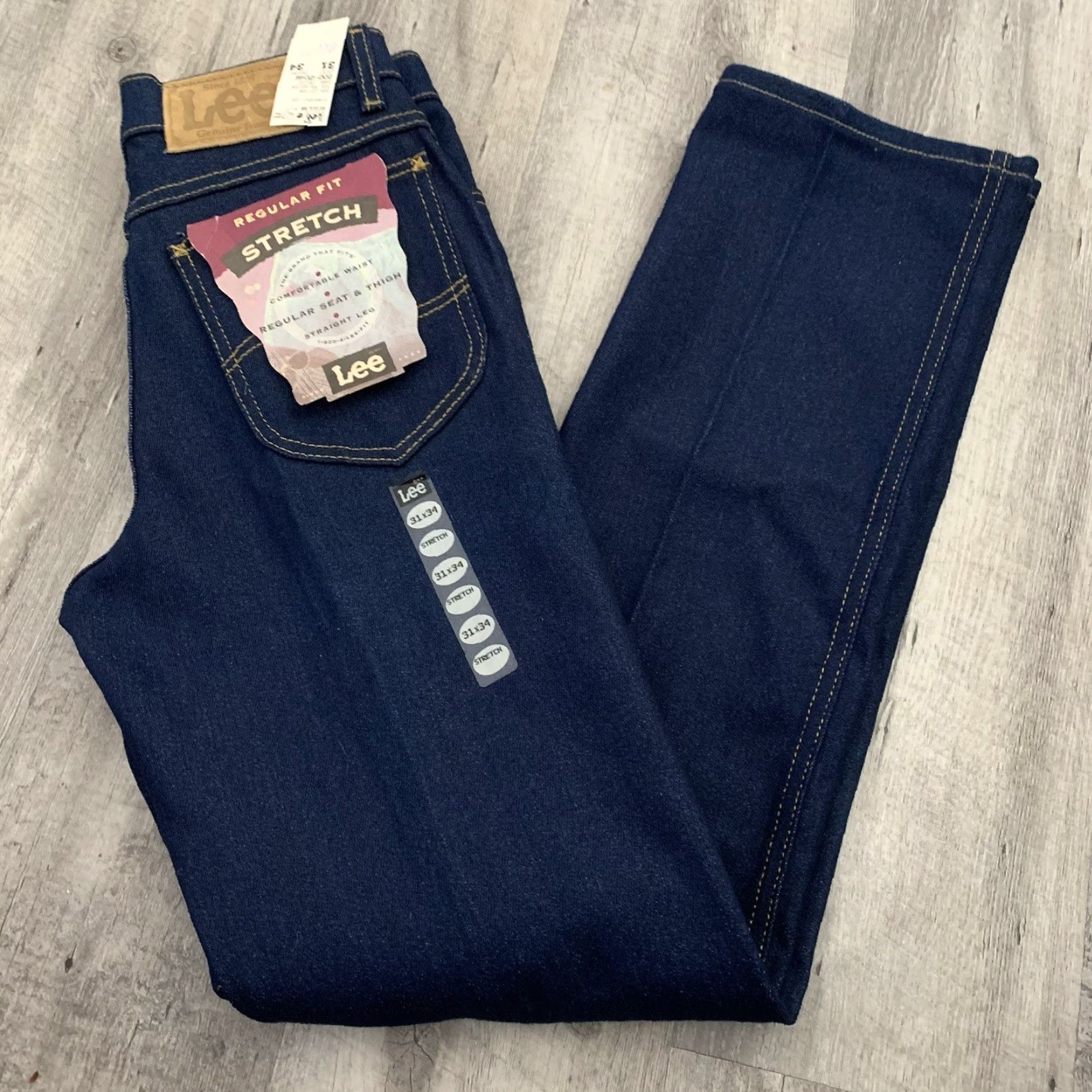 Lee VINTAGE Lee Riders Jeans MENS 31x34 REGULAR FIT STRAIGHT LEG Denim USA MADE Size US 31 - 6 Thumbnail
