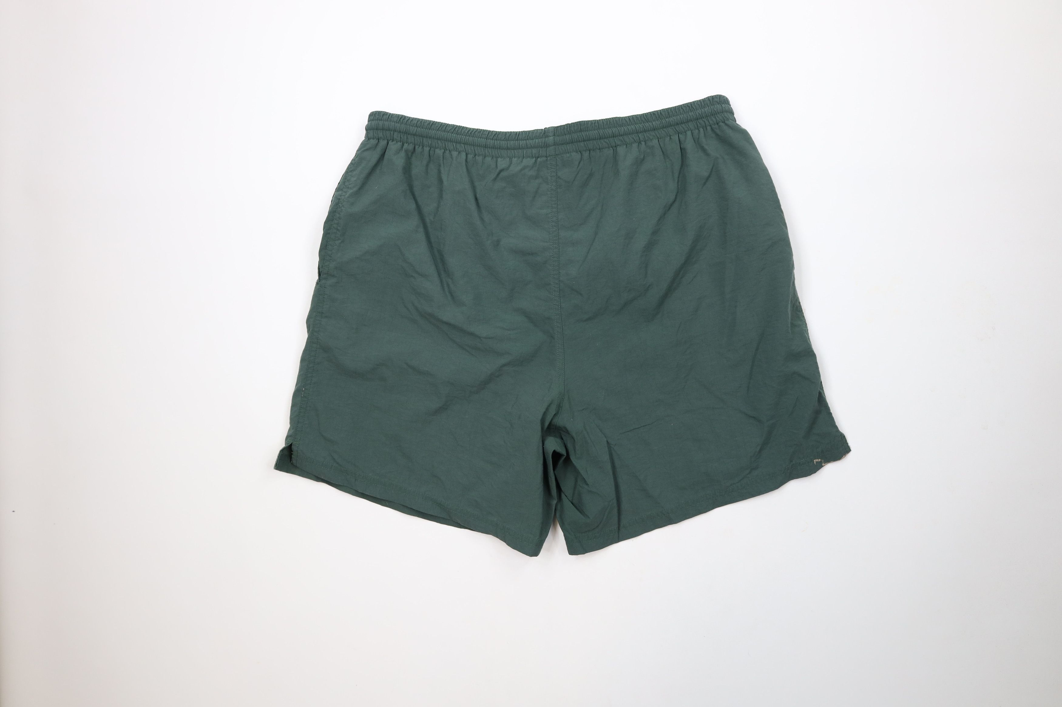 Champion × Vintage Vintage 90s Champion Spell Out Lined Shorts Baggies Green Size US 36 / EU 52 - 12 Thumbnail