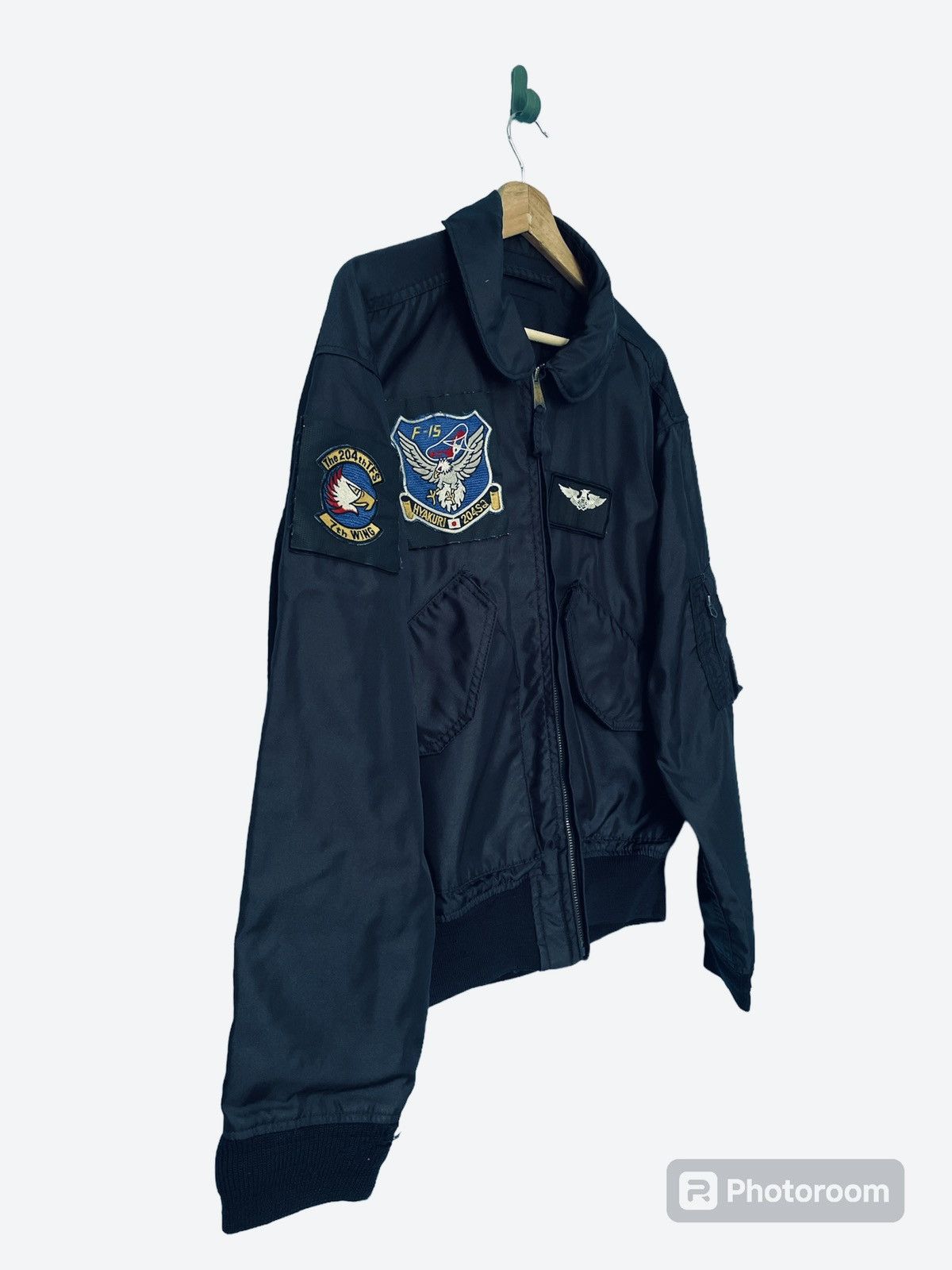 Vintage Vintage 70s Military Flight F-15 Bomber Jacket Size US L / EU 52-54 / 3 - 3 Thumbnail