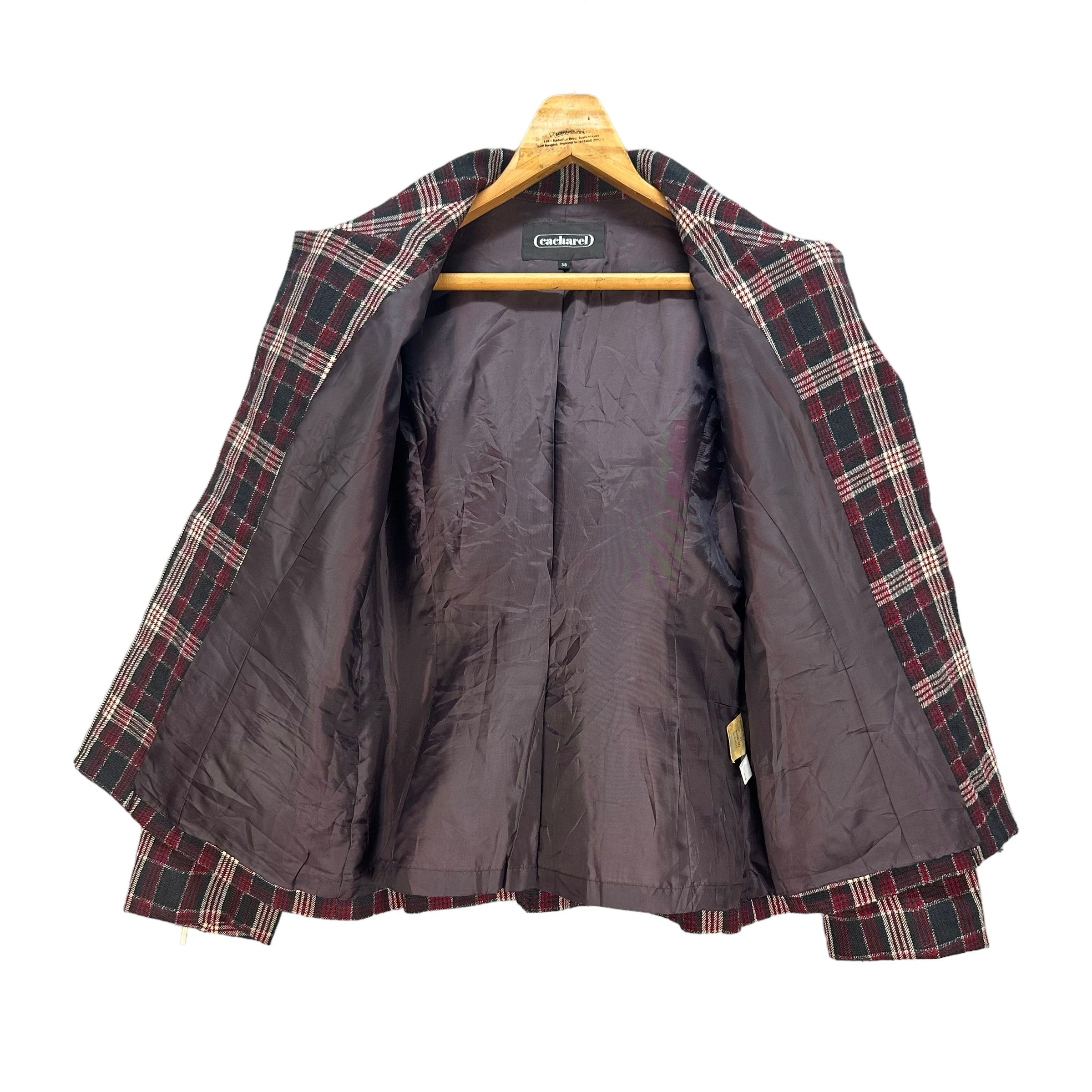 Cacharel CACHAREL TARTAN ASYMMETRICAL JACKET #7837-181 Size S / US 4 / IT 40 - 7 Thumbnail