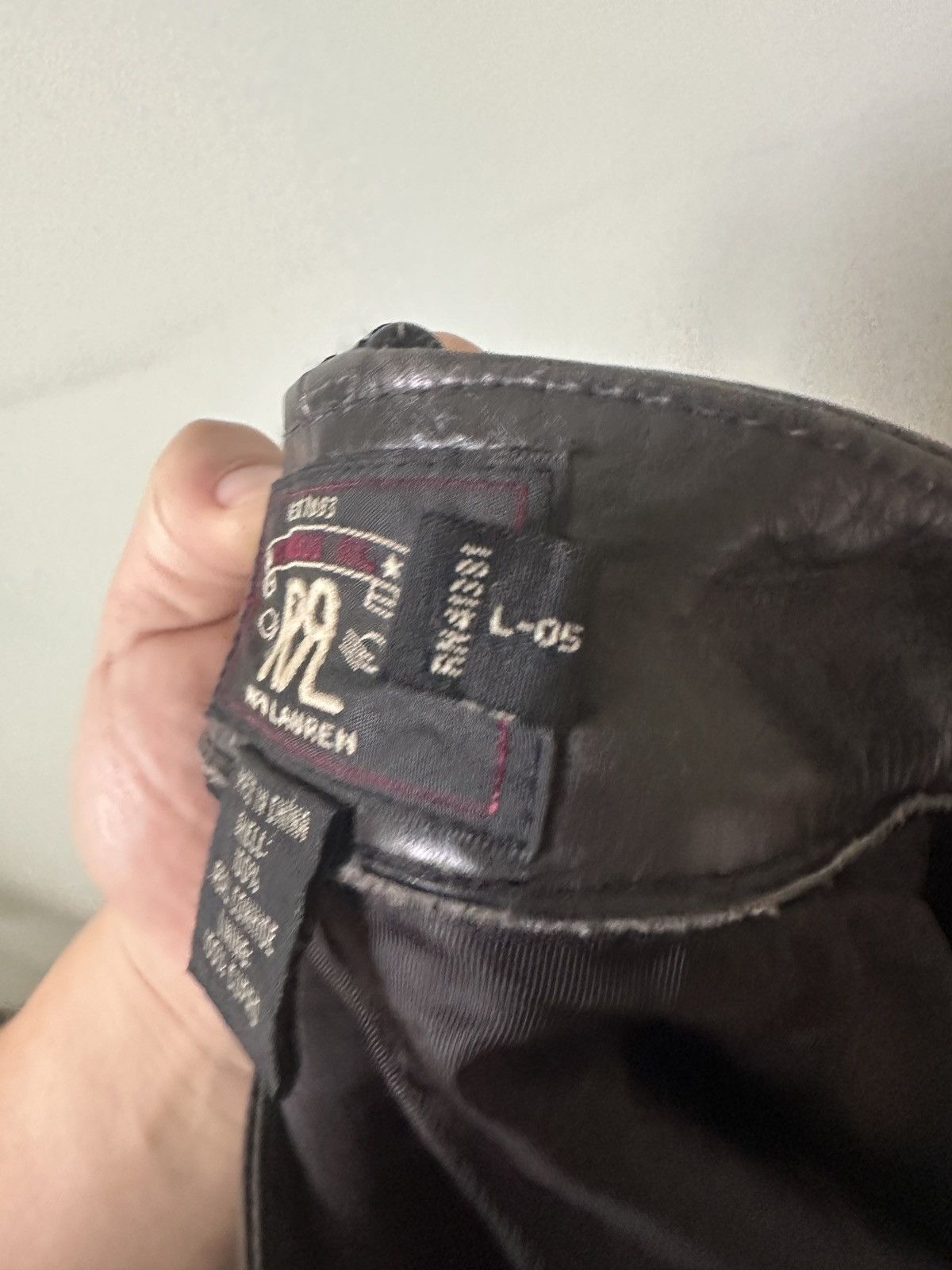 RRL Ralph Lauren Double RL Bejewelled Leather Pants Size US 33 - 11 Thumbnail