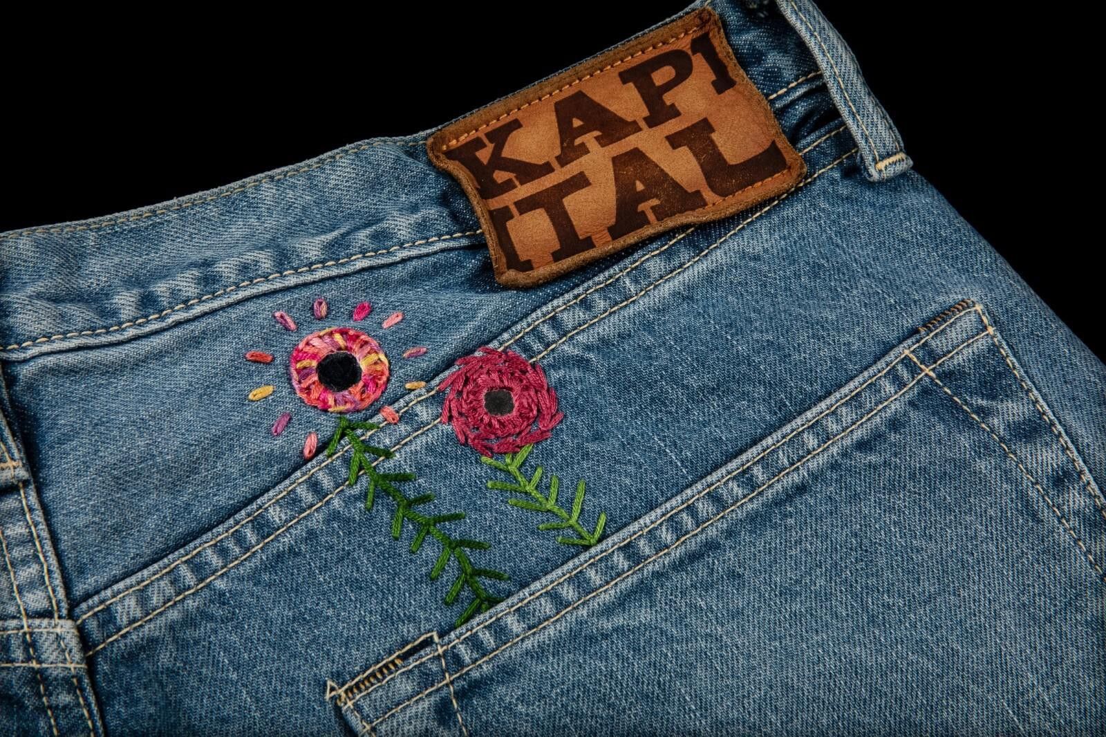 Kapital Kapital 14 oz Denim 5p Monkey Cisco 66 Psychedelic Indigo 34 Size US 34 / EU 50 - 4 Thumbnail