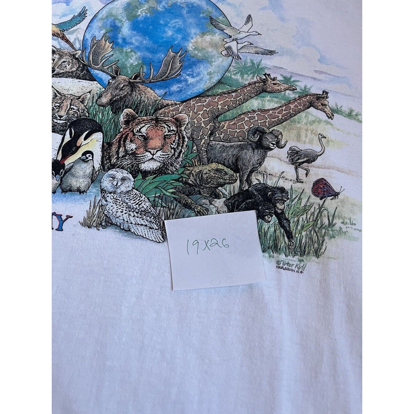 Vintage VINTAGE EARTH DAY ANIMALS SINGLE STITCH T SHIRT XL 1990s 80s Size US XL / EU 56 / 4 - 6 Thumbnail