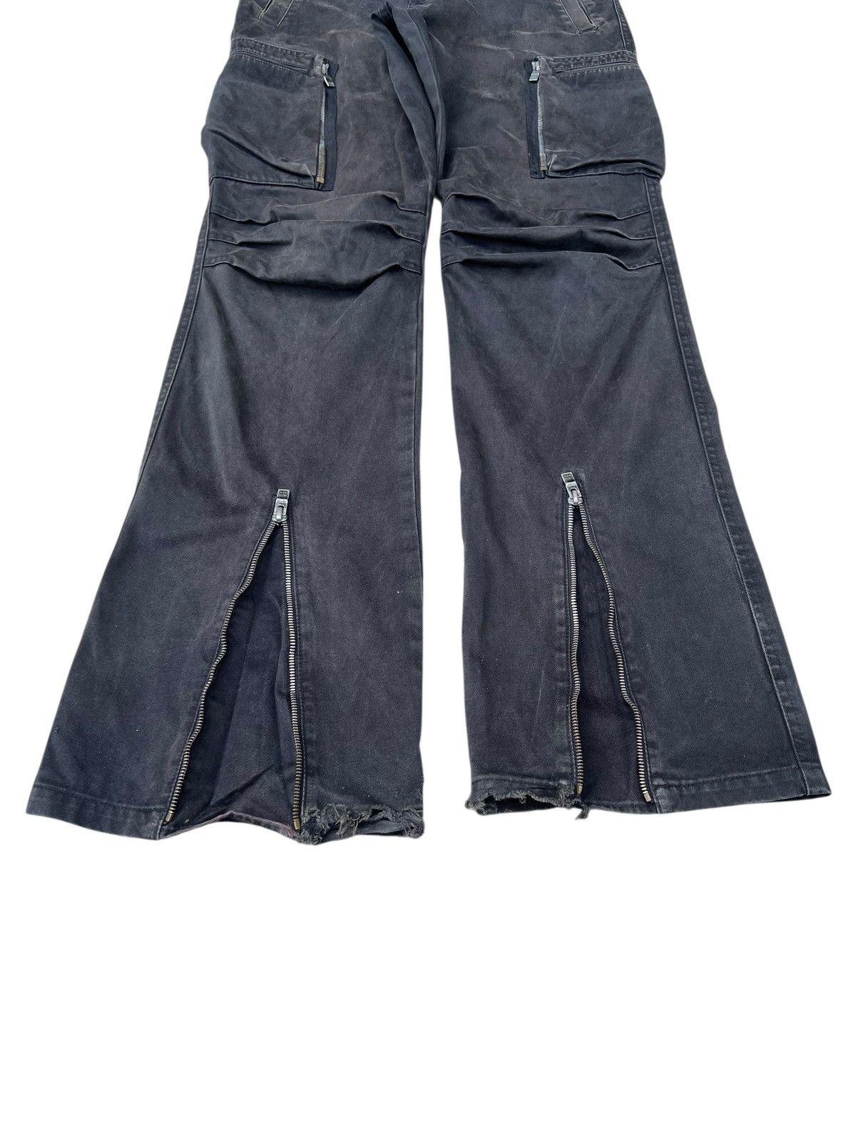 wjk WJK Japan Distressed Sun Faded Black Cargo Trouser Pant Size US 30 / EU 46 - 13 Thumbnail