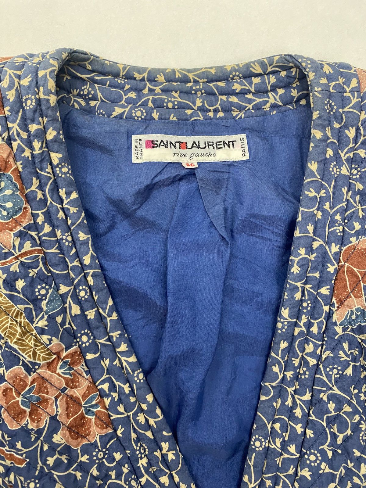 Yves Saint Laurent Vtg 70s Saint Laurent rive gauche quilted jacket Size XS / US 0-2 / IT 36-38 - 8 Thumbnail