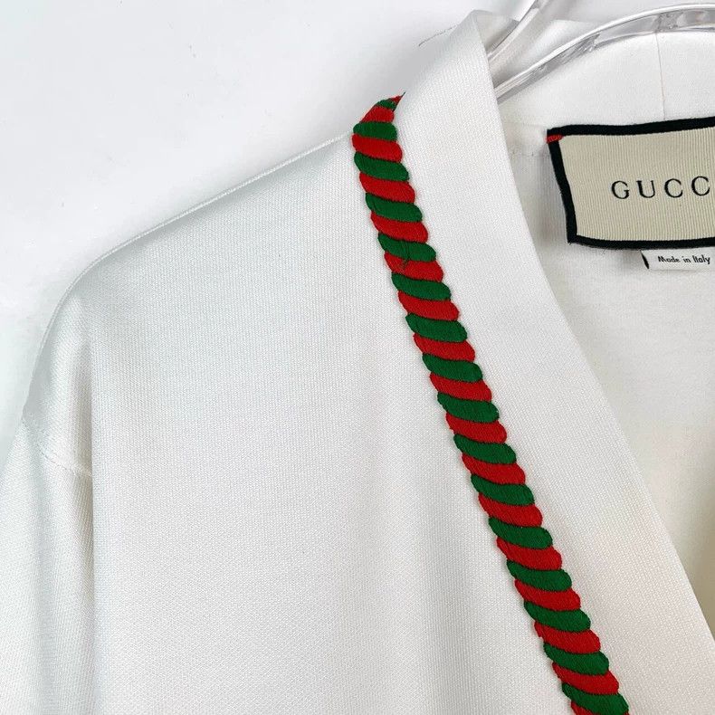 Gucci Gucci Double Glogo embroidered hemp lace V-neck white long Size XXS / US 00 / IT 34 - 3 Thumbnail