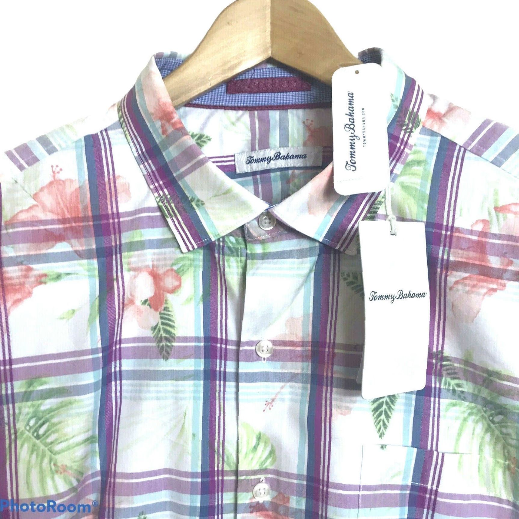 Tommy Bahama Tommy Bahama Shirt Mens Medium Vedado Plaid Pastel Floral Button Up Multi-Color Long Sleeve Casual Summer Spring Fall Size US M / EU 48-50 / 2 - 3 Thumbnail