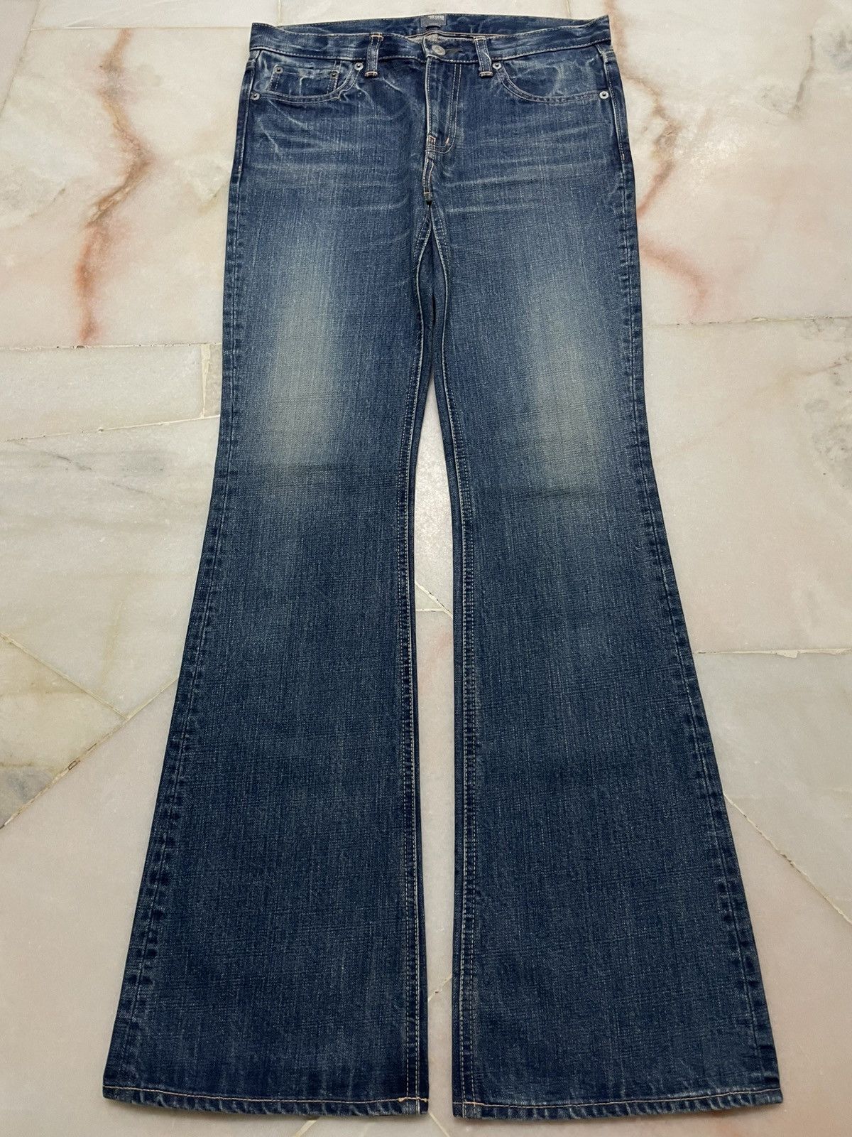 Japanese Brand 💥Flared💥90s Style DMG Mudwash Bell Bottom Sick Jean Japan Size US 29 - 2 Thumbnail