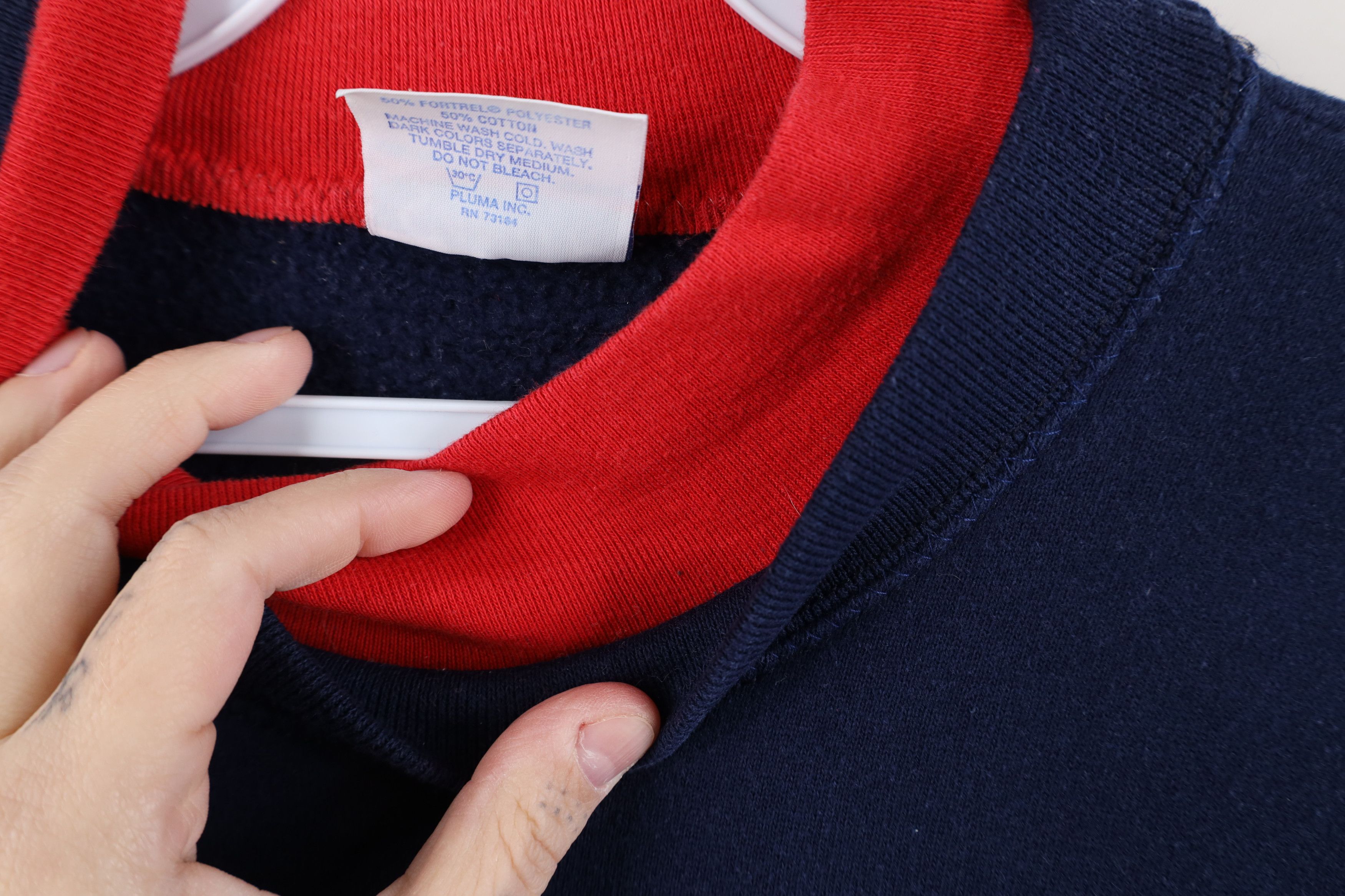 Vintage Vintage 90s Streetwear Heart Layered Sweatshirt Blue USA Size L / US 10 / IT 46 - 8 Thumbnail
